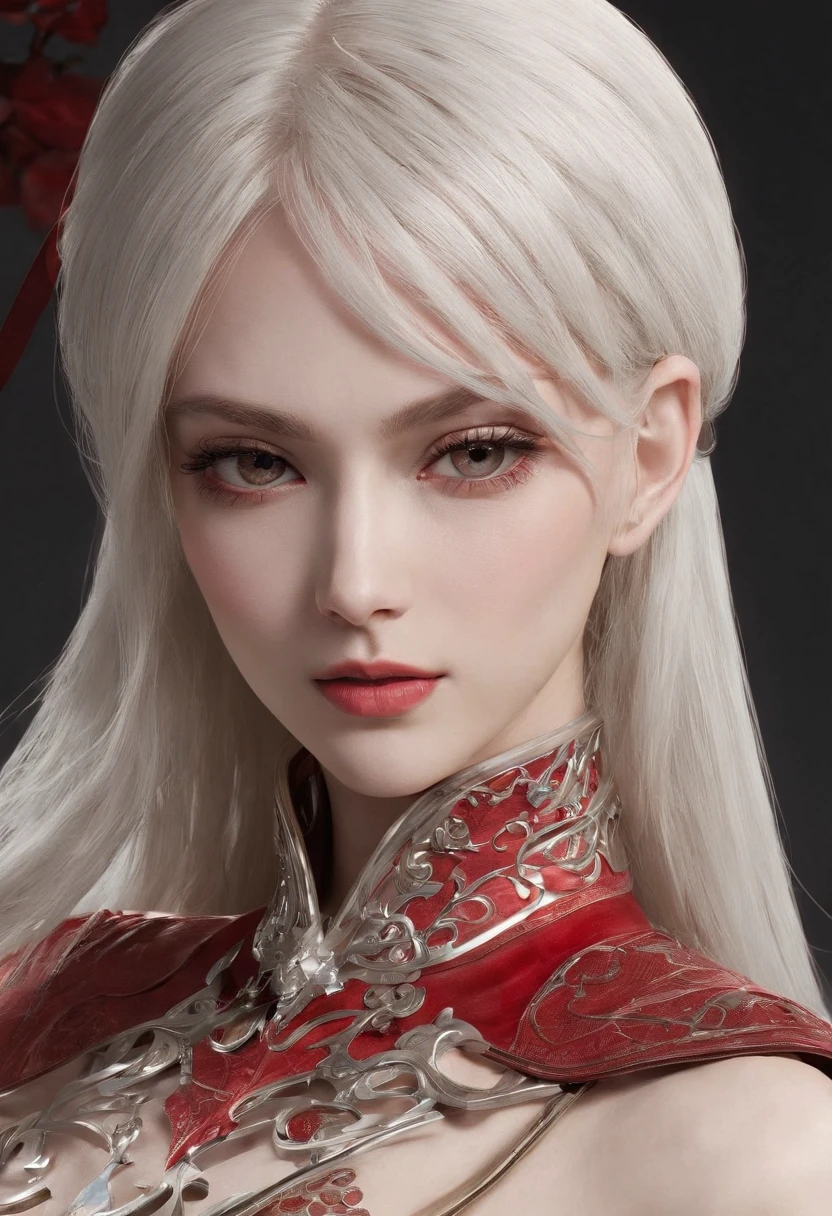 Elania Haywind，Highest image quality，Outstanding details，超高分辨率，（Fidelity：1.4）, Favor the details，closeup cleavage，dawn，Snow，winter，Wizard Sword，He has a delicate and beautiful face，（（Red and white semi-mechanical body：1.8）），Raised sexy，frontage，Futuristic，mechanically aesthetic，Virtual Engine 5，Perfect detail rendering，rendering by octane，hyper HD