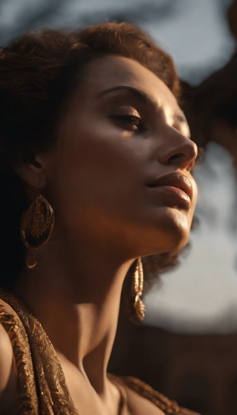 Create an image of a Roman woman applying facial cream made of gladiator sweat on her face. Cinematic, Photoshoot, Shot on 25mm lens, Depth of Field, Tilt Blur, Shutter Speed 1/1000, F/22, White Balance, 32k, Super-Resolution, Pro Photo RGB, Half rear Lighting, Backlight, Dramatic Lighting, Incandescent, Soft Lighting, Volumetric, Conte-Jour, Global Illumination, Screen Space Global Illumination, Scattering, Shadows, Rough, Shimmering, Lumen Reflections, Screen Space Reflections, Diffraction Grading, Chromatic Aberration, GB Displacement, Scan Lines, Ambient Occlusion, Anti-Aliasing, FKAA, TXAA, RTX, SSAO, OpenGL-Shader’s, Post Processing, Post-Production, Cell Shading, Tone Mapping, CGI, VFX, SFX, insanely detailed and intricate, hyper maximalist, elegant, dynamic pose, photography, volumetric, ultra-detailed, intricate details, super detailed, ambient –uplight –v 4 –q 2