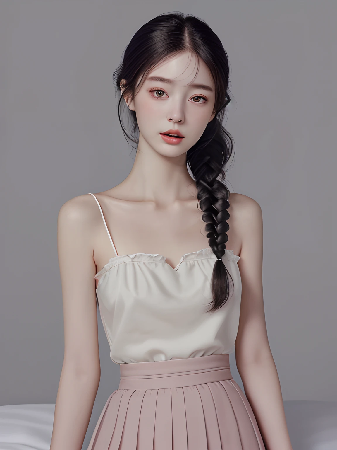 Highest Quality, excellent details, 超A high resolution, (fidelity: 1.4), The best illustrations, favor details, Highly condensed 1girl, with a delicate and beautiful face, Delicate collarbones, High Quality Fishtail Skirt, Shyness