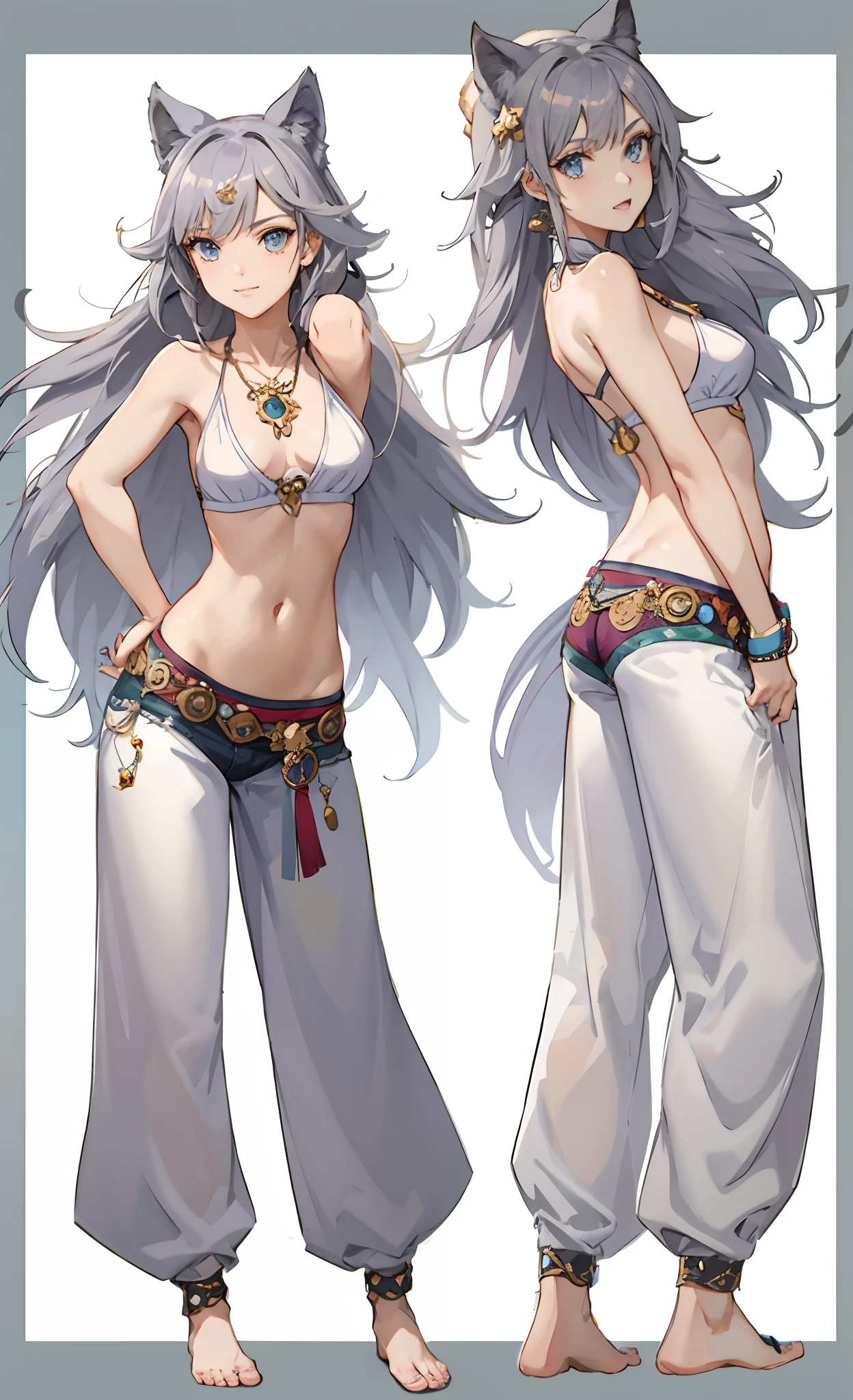 personagem anime de uma mulher com orelhas de gato e um cinto de barriga, arte detalhada do personagem de anime, Boho Chique | | muito anime!!!, personagem de anime feminino, arte de personagens de anime, arte oficial do personagem, deusa anime, cushart krenz arte chave feminina, ( ( arte conceitual do personagem ) ), personagem de anime, anime mulher fullbody arte, mulher bonita sedutora do anime