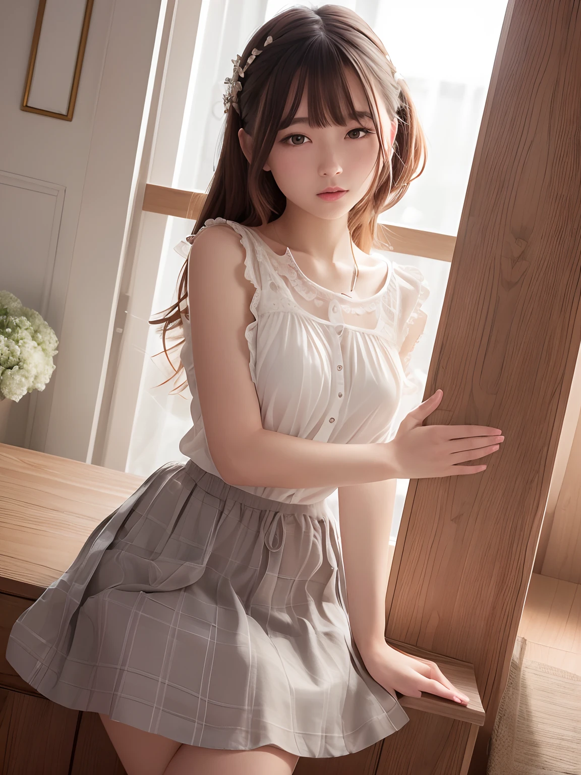 Highest Quality, excellent details, 超A high resolution, (fidelity: 1.4), The best illustrations, favor details, Highly condensed 1girl, with a delicate and beautiful face, Delicate collarbones, High Quality Fishtail Skirt, Shyness