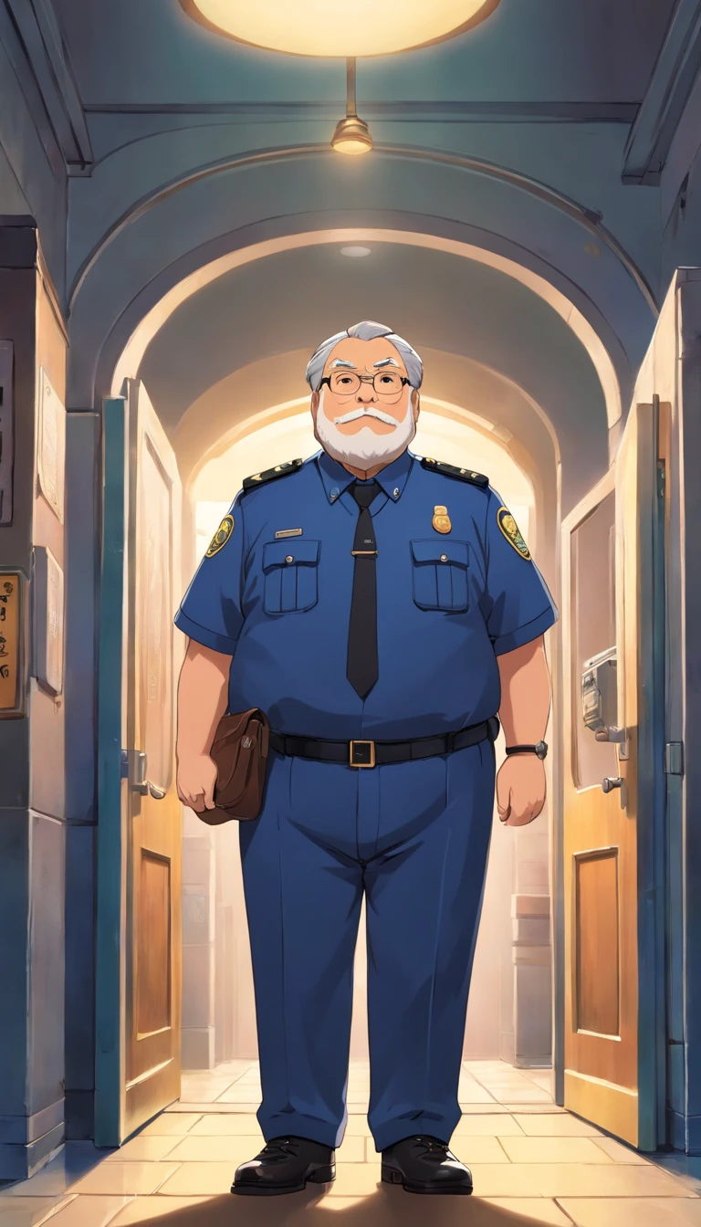 School security guard,not to old,aged 60 years old.