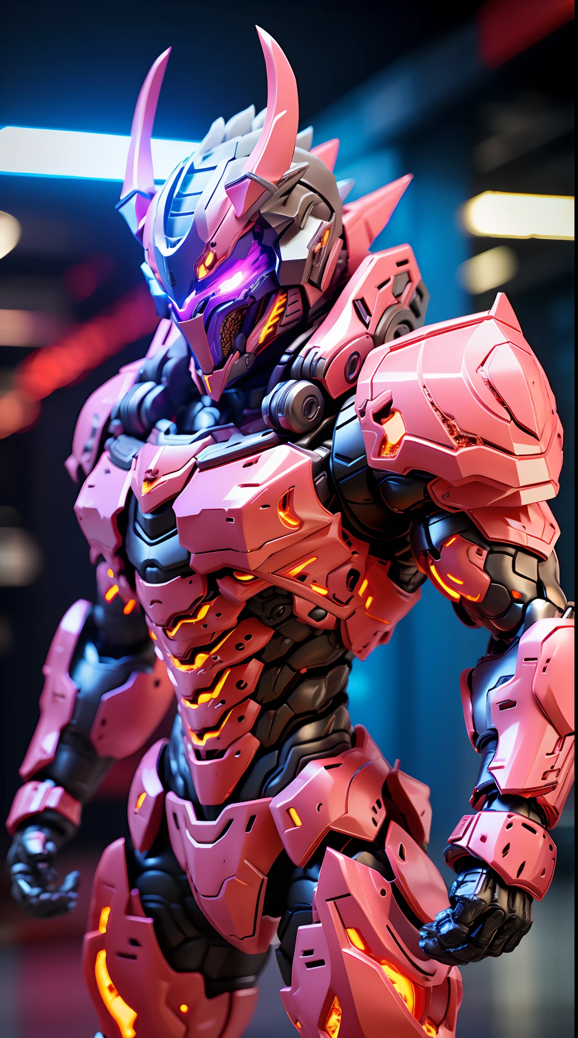 DRAGON MECHA HEAVY ARMOR, TRANSPARANT, MUSCLE BODY.