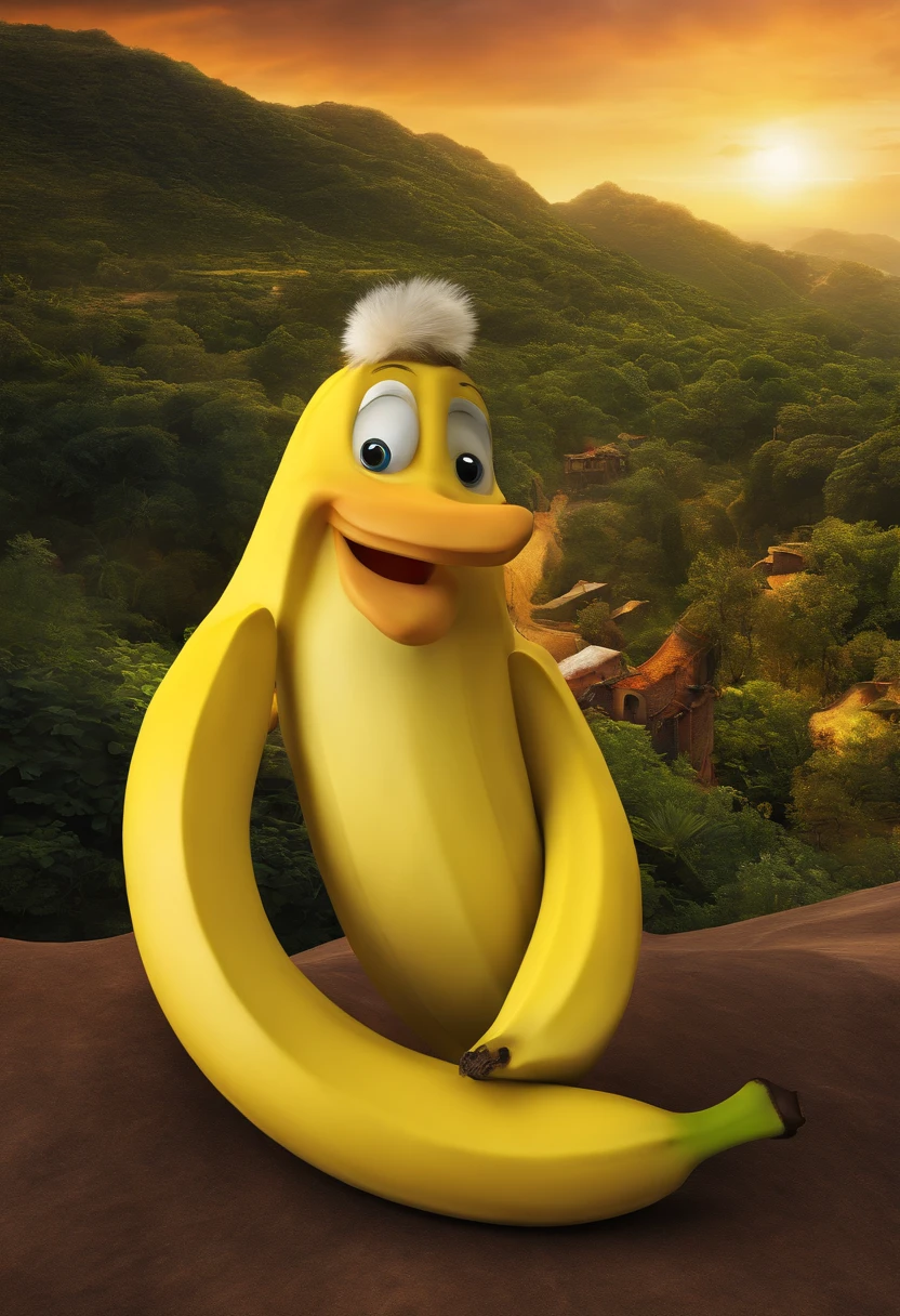 Funny banana character