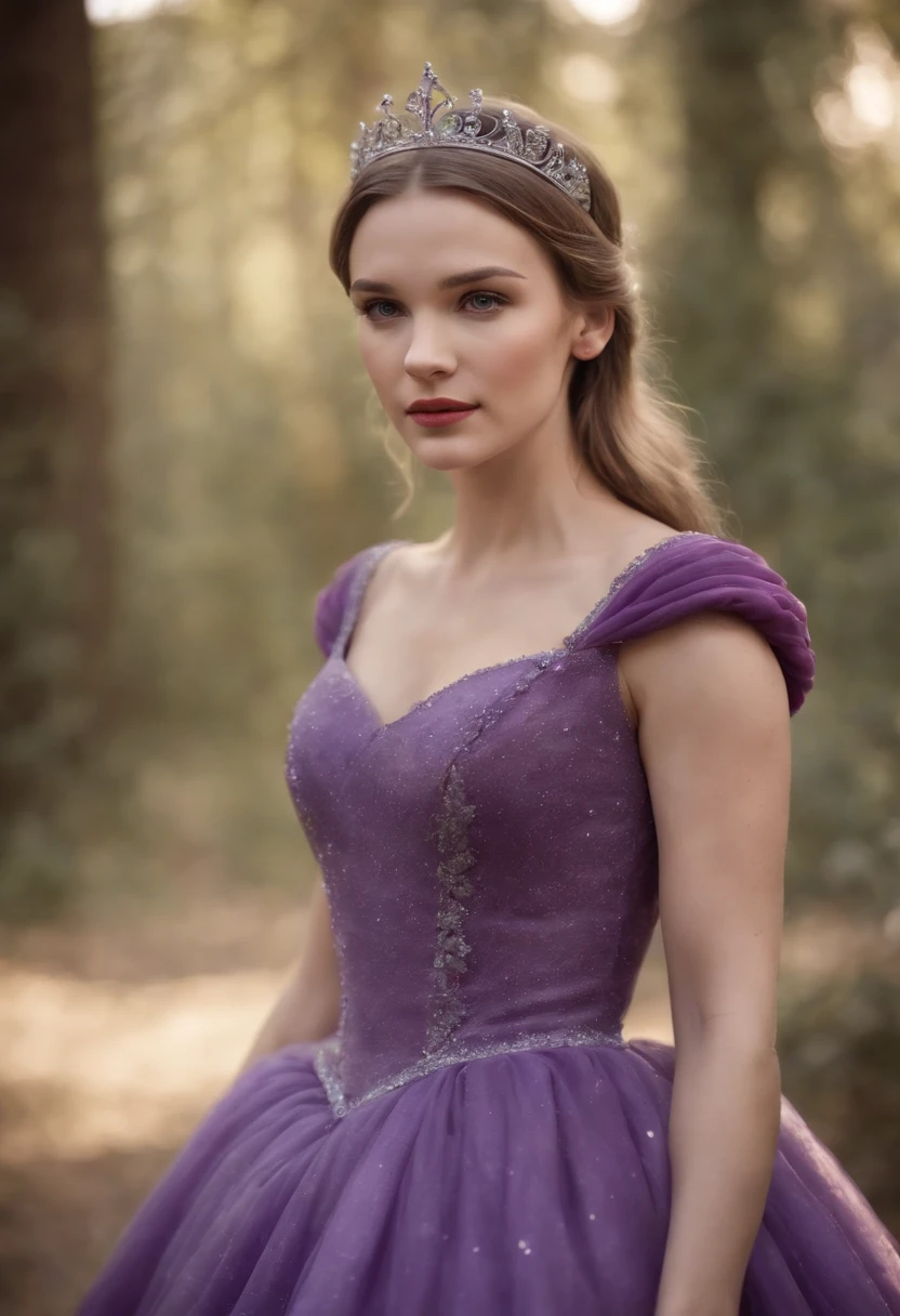 Cinderella in a full purple dress