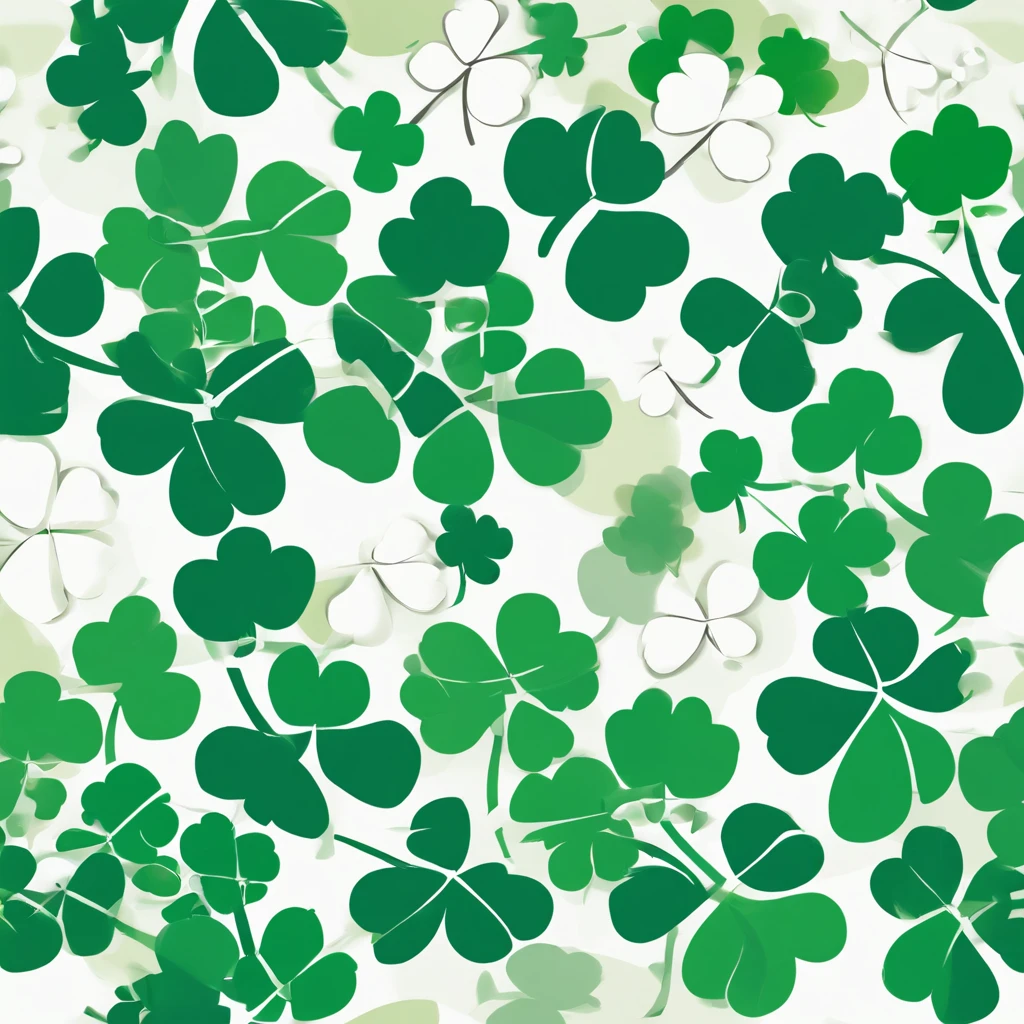 handpainted，clover，Three leaves，adolable，green color，illustratio，Close-up of the shot，a plant，Background full of lucky clover