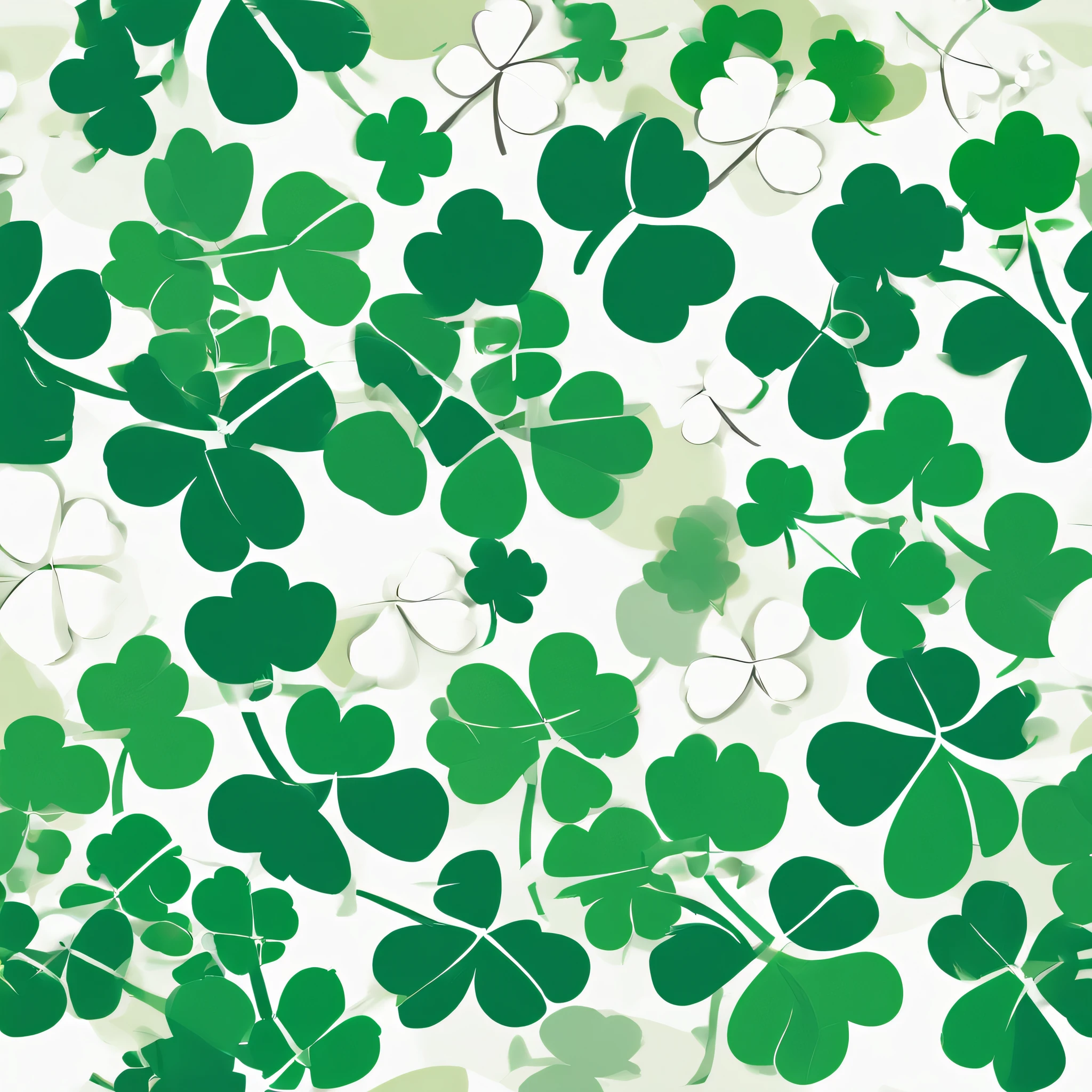 handpainted,clover,Three leaves,adolable,green color,illustratio,Close-up of the shot,a plant,Background full of lucky clover