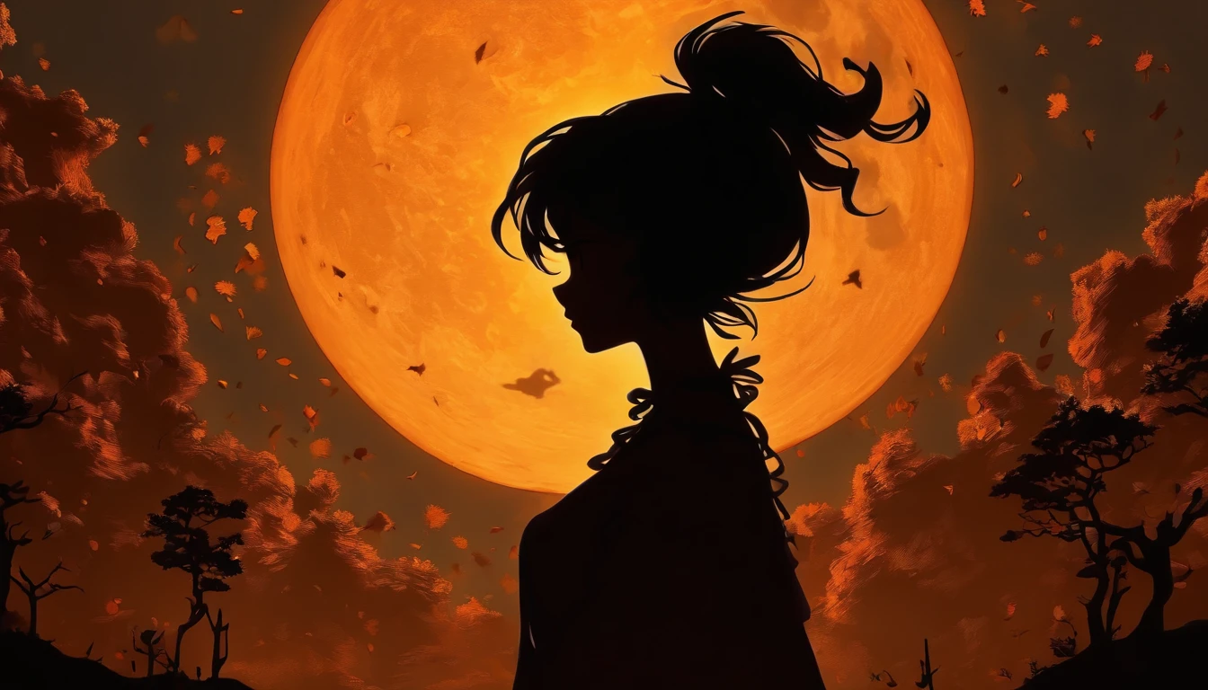 (Silhouette Art,cutouts:1.6)
(((Paper cutting art,A world where only black exists:1.3)
(Cowboy Shot),1 girl,Solo,
(Girl in dress,profile:1.2),white, Clear and beautiful face,Countless meteors、The Moon Behind、
Romper
(Dark Moon)
Textured glass background,Tarot card atmosphere、Atmosphere of the Galaxy Express