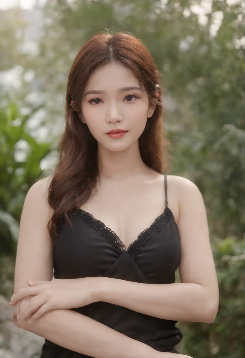 Best quality at best,Original,tmasterpiece,超高分辨率,Sweet girl,Draped with hair,Necklace necklace,camisole,medium boob,beachside,城市,healed