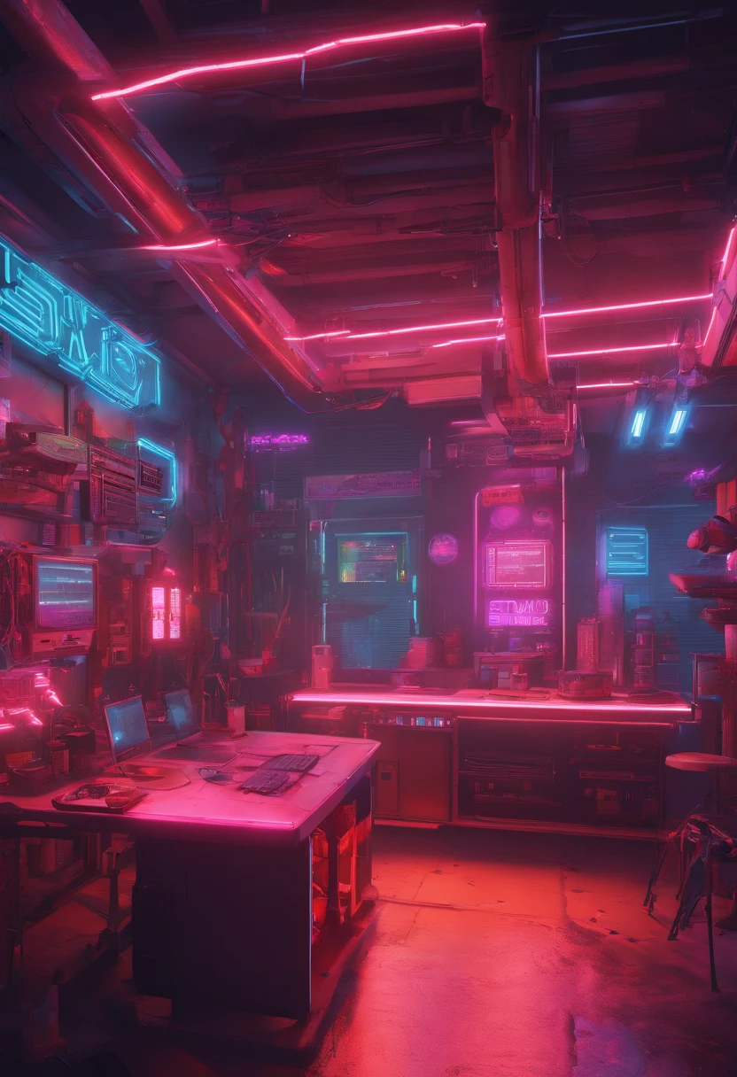 Futuristic city with neon lights and cars in a garage, cyberpunk garage on jupiter, Ambiente cyberpunk, Escenario ciberpunk futurista, Estilo de arte cyberpunk, aesthetic cyberpunk, cyberpunk themed art, vibraciones cyberpunk, cyberpunk setting, Ambiente cyberpunk, Detailed Neon Cyberpunk City, Estilo cyberpunk hiperrealista, aesthetic cyberpunk, Entorno cyberpunk, Interior cyberpunk, detailed cyberpunk illustration, Arte conceptual cyberpunk, Futuristic cyberpunk neon