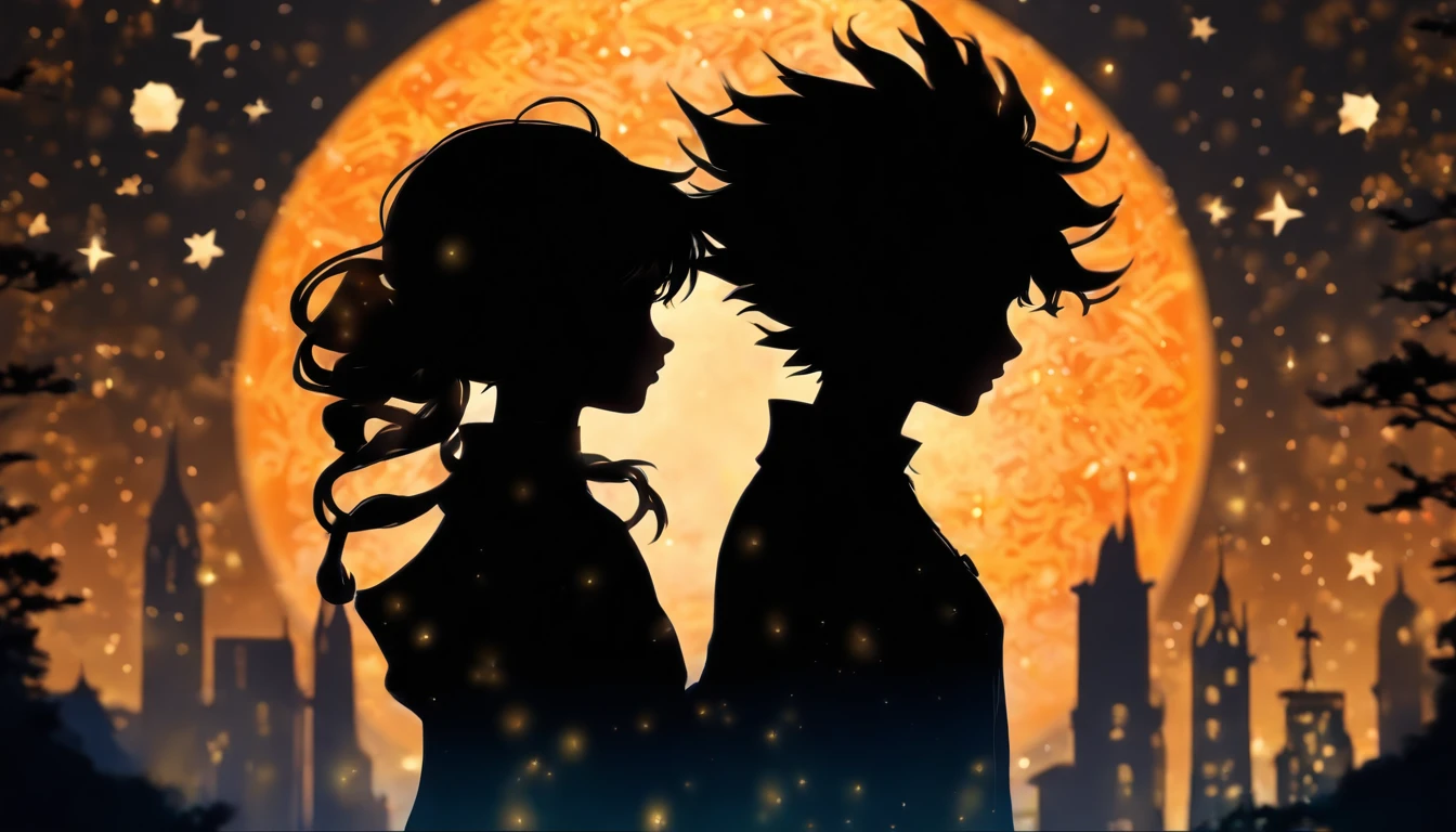 (Silhouette Art,cutouts:1.6)
(((Paper cutting art,A world where only black exists:1.3)

(Cowboy Shot),1 girl,Solo,
(Girl in dress,profile:1.2),white, Clear and beautiful face,Countless meteors、The Moon Behind、

Romper
(Dark Moon)
Textured glass background,Tarot card atmosphere、Atmosphere of the Galaxy Express