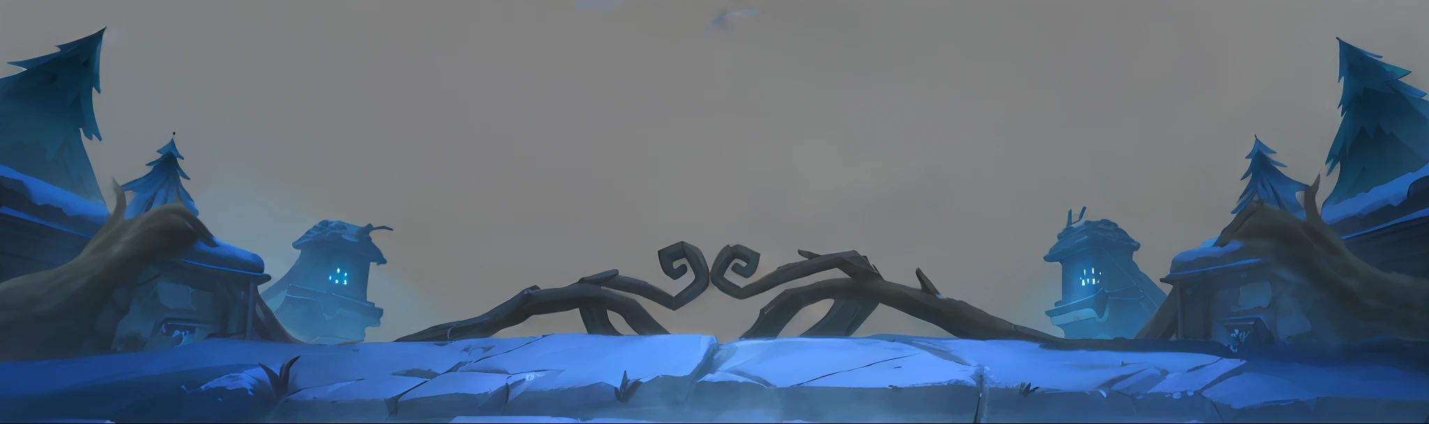 fences,Tree roots are entangled in stone walls,The tree,unreal engine rendered