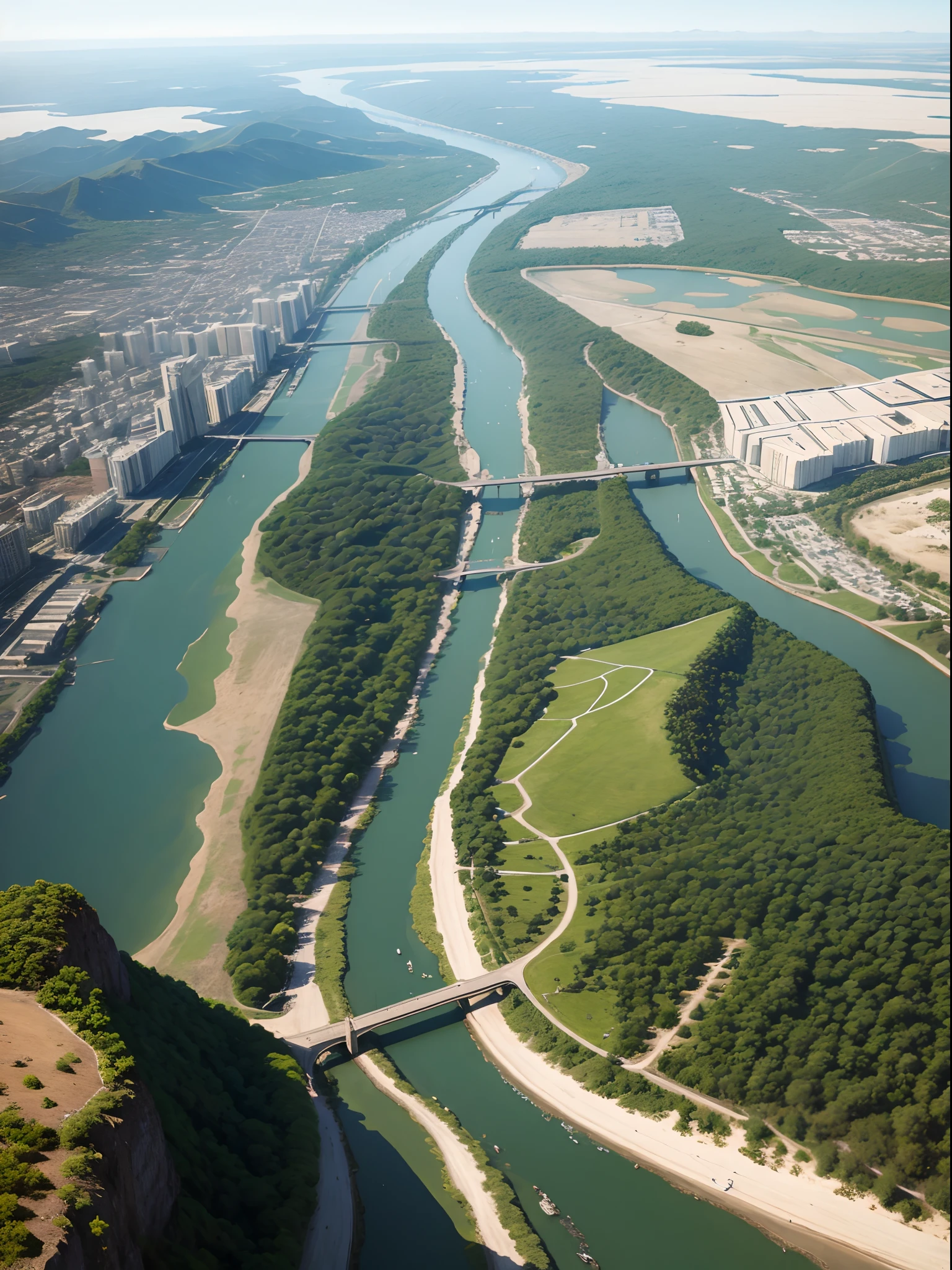 Giant river between 2 cities