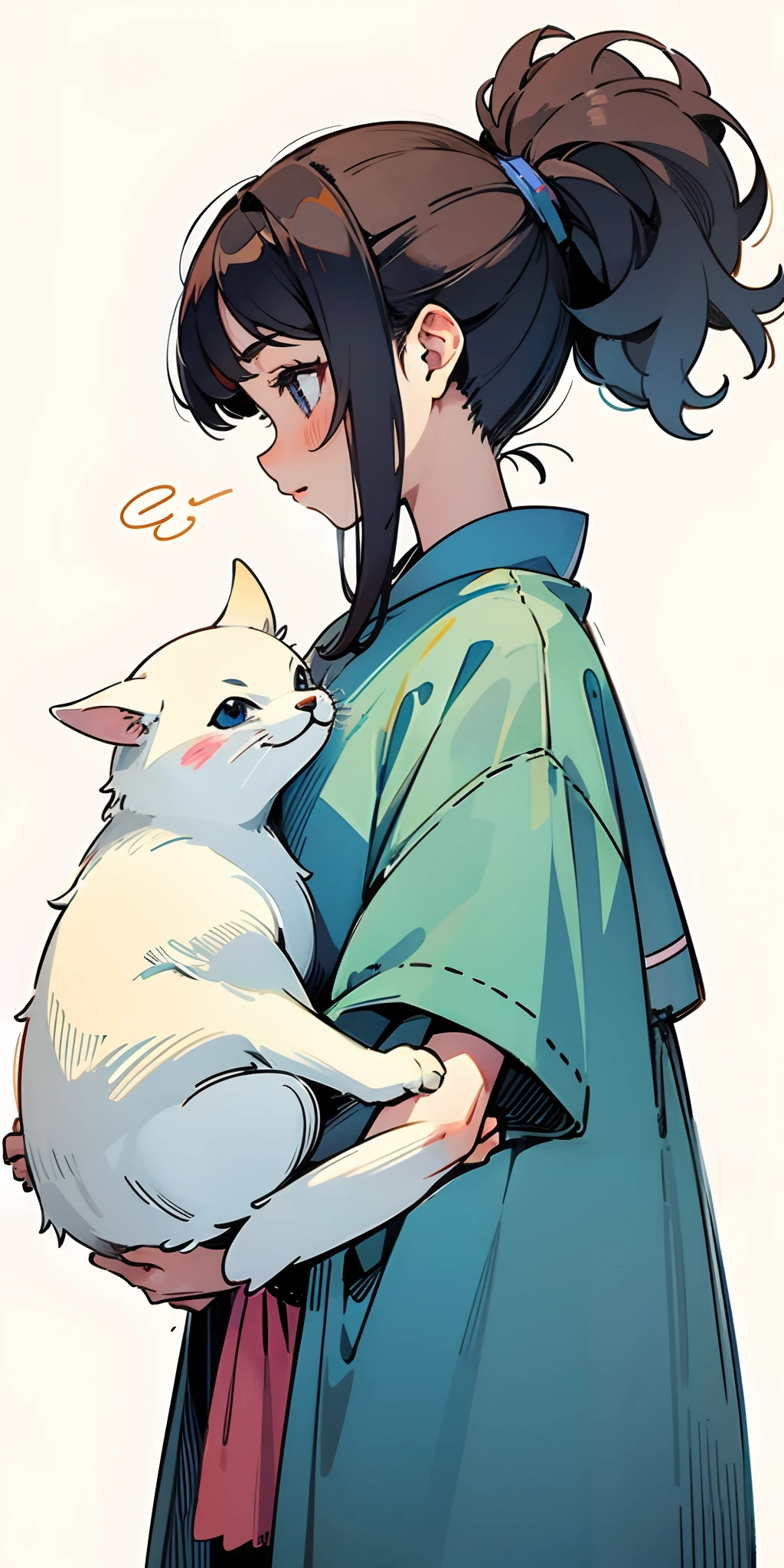 Girl 1 profile cute illustration