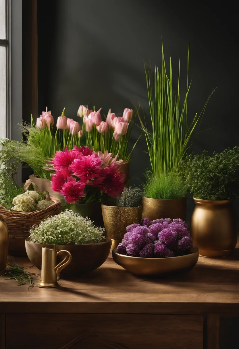 fresh flowers,Timothy grass,Baking tools,kitchens,desks,Graphic design,E-commerce scenario construction,masterpiece,24K,hyper HD