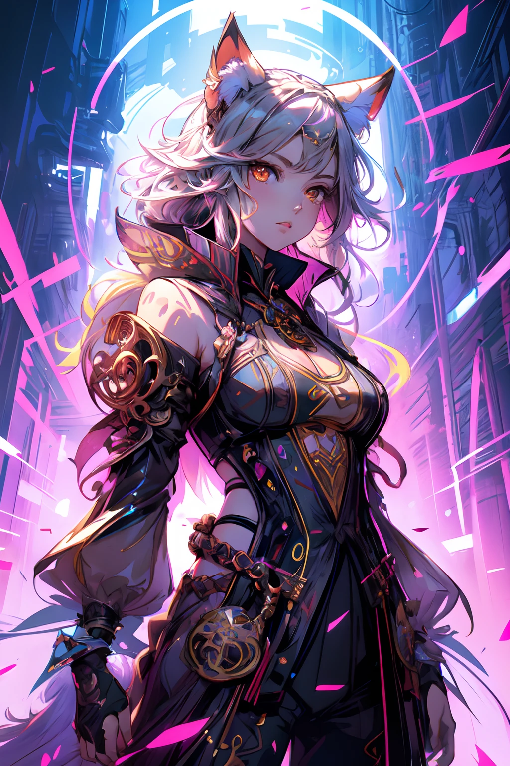 anime girl with a wolf headdress and a fox's head, alphonse mucha and rossdraws, :: rossdraws, digital anime illustration, detailed digital anime art, stunning art style, fantasy art style, alice x. zhang, anime fantasy illustration, artgerm and rossdraws, rossdraws sakimimichan, rossdraws 1. 0, digital anime art