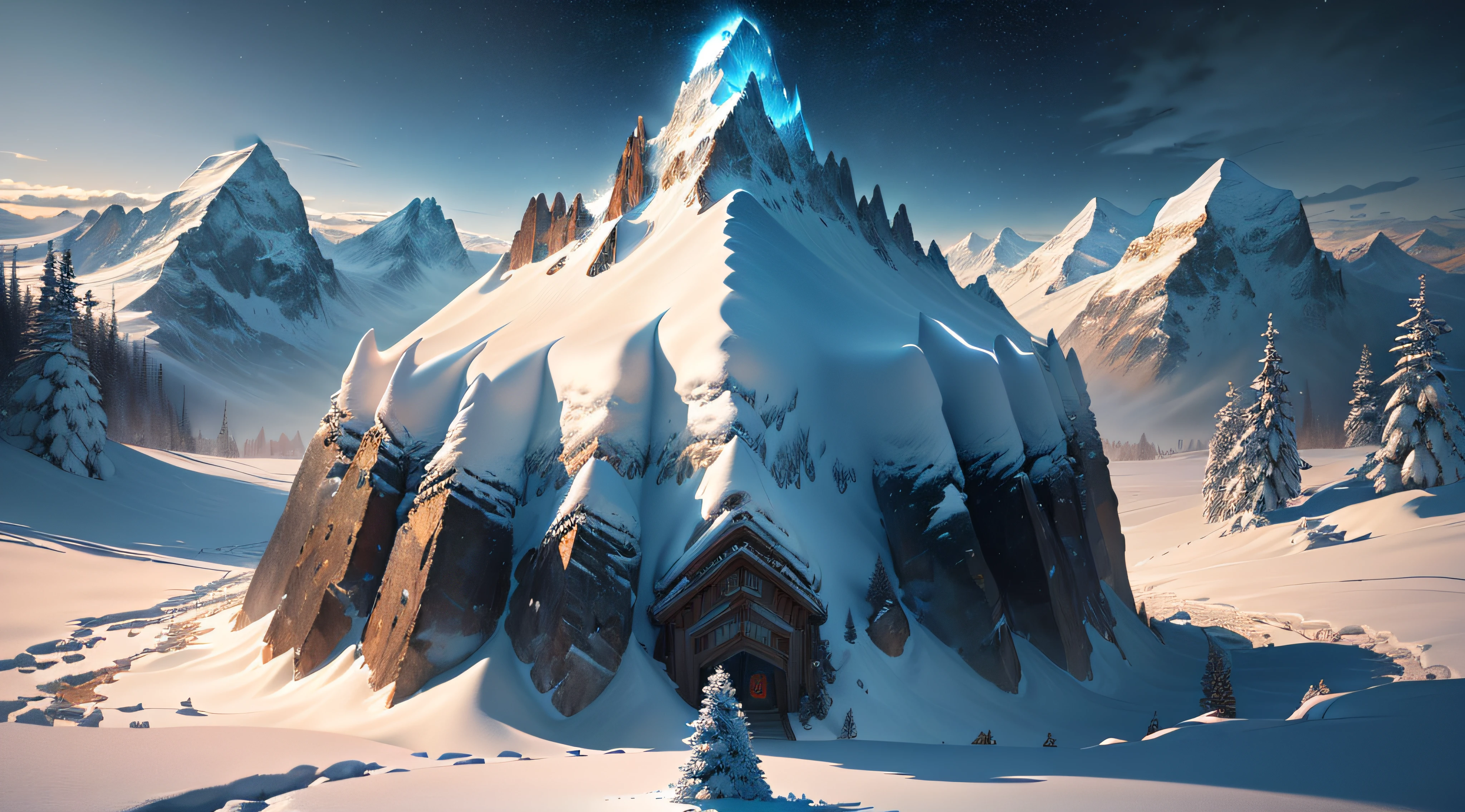 Masterpiece, best quality, (extremely detailed CG unified 8k wallpaper), (best quality), (best illustration), (best shadow), snow mountains, wilderness, snowflakes dancing,absurdity, realistic lighting, (abyss), beautiful detail lighting, Peter Mohr Bacher's art,(animated cartoon style:1.2)