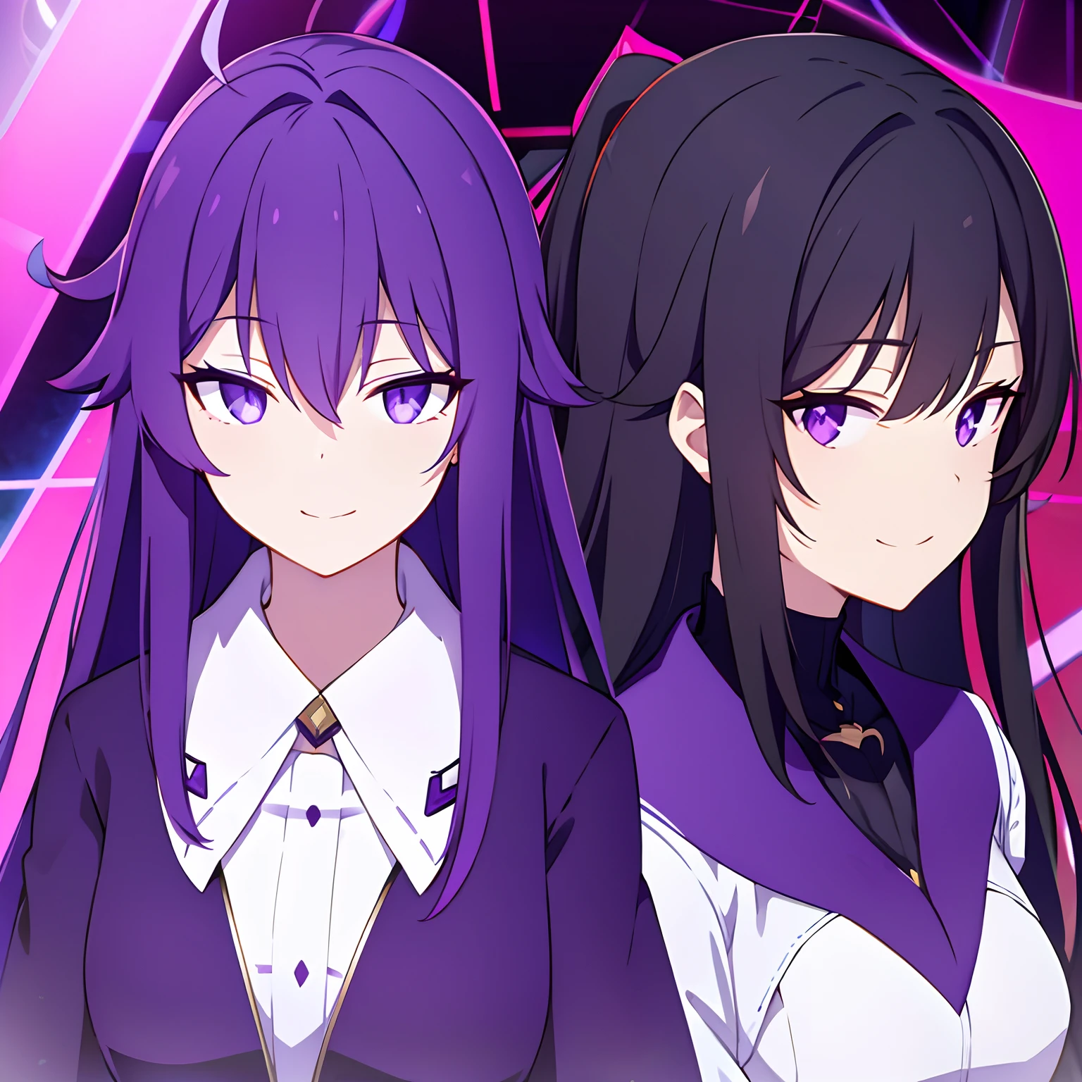 A pair of purple eyes，ssmile