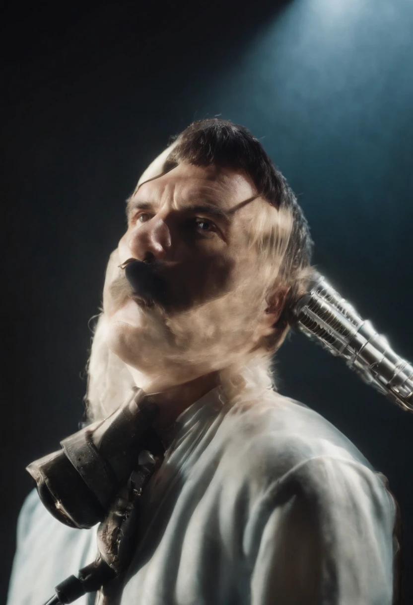 Freddie Mercury,Briefs,Broken microphone stand,stage lighting,Chasing the light,Backlight