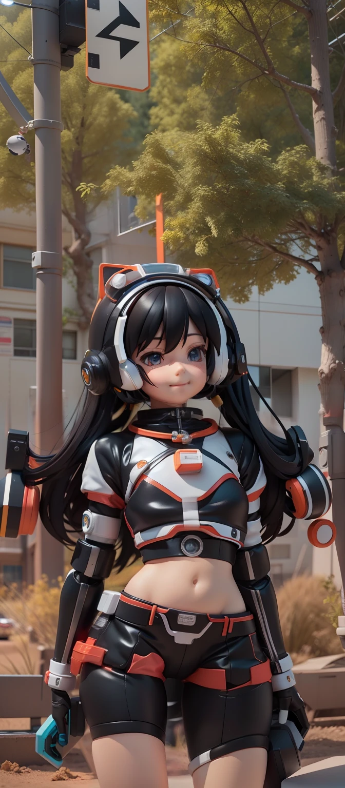 Cute girl ride on spaceship, Smile and cute pose ,Orange and white color, (Cute Astronaut: 1.331), Cute Style, Small, Big Head, 3D Rendering, ((Q Version)), Pokémon style, Machine Style, Cinematic Texture, Figures, Pokémon, Movie Lights, Heavy Robotic Arm, Mechanical Belly, Mechanical Legs, Mechanical Legs, Mechanical Sense,  Spinning, Colorful Lightning, Lightning, Cool, Clean White Background, Ray Tracing, Premium Colors, Full Body 3D Model, Action, Stylish Blind Box Toys. (fill body:1.2)，chibi