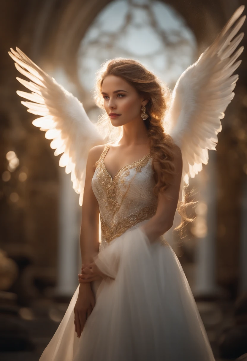 She is an ethereal vision, her cascading locks like golden silk,
framing a face adorned with delicate features.
Her eyes, pools of enchantment, hold a universe of secrets.
Her smile, a radiant sunbeam, can melt even the iciest hearts.
Graceful and elegant, she moves with the fluidity of a swan,
captivating all who are fortunate enough to behold her.
She is a masterpiece, a work of art, a living embodiment of beauty.
perfect detailed symmetric eyes, detailed gorgeous face