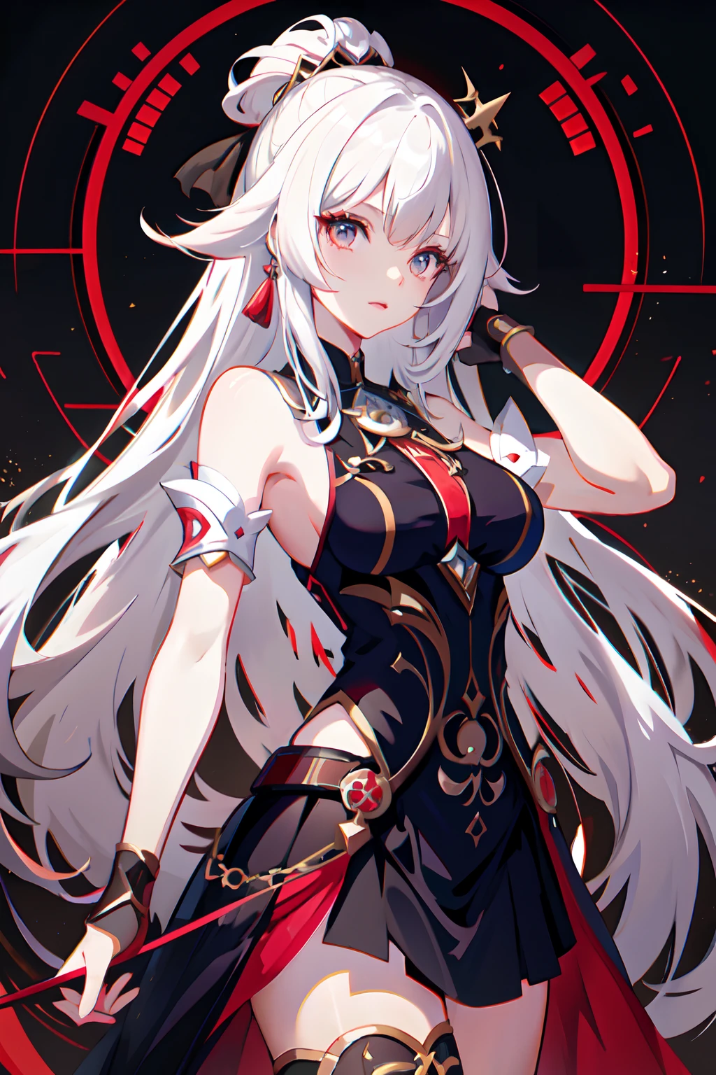 anime girl with long hair and a sword in her hand, keqing from genshin impact, portrait knights of zodiac girl, ayaka genshin impact, cushart krenz key art feminine, anime goddess, white haired deity, ayaka game genshin impact, extremely detailed artgerm, knights of zodiac girl, zhongli from genshin impact