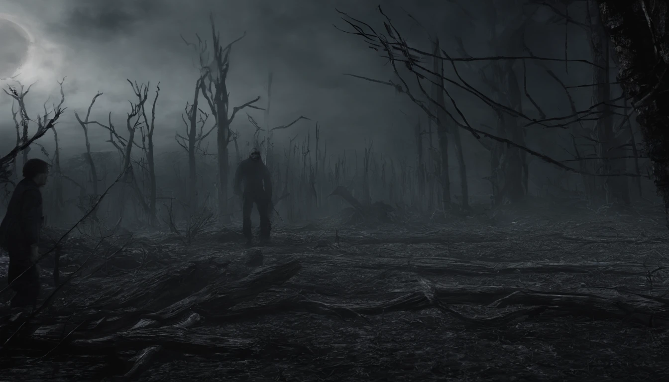((masterpiece)), ((Best Quality)), (Ultra-detailed), horror, ((Extremely detailed)), 4K, (8K), Best Quality, A tall man, 3m, Smiling