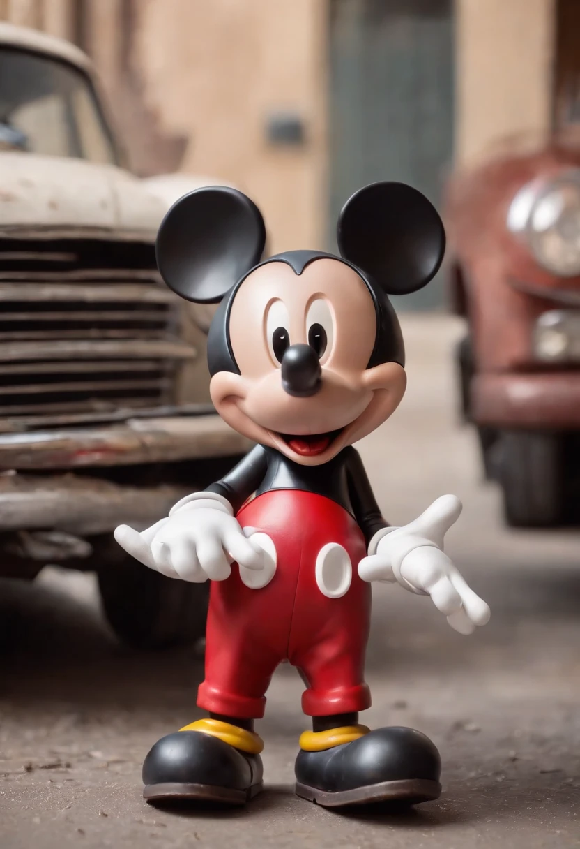 Masterpiece Mickey Mouse as a mechanic repairing cars, perfect bodies, perfect head,  hdd
