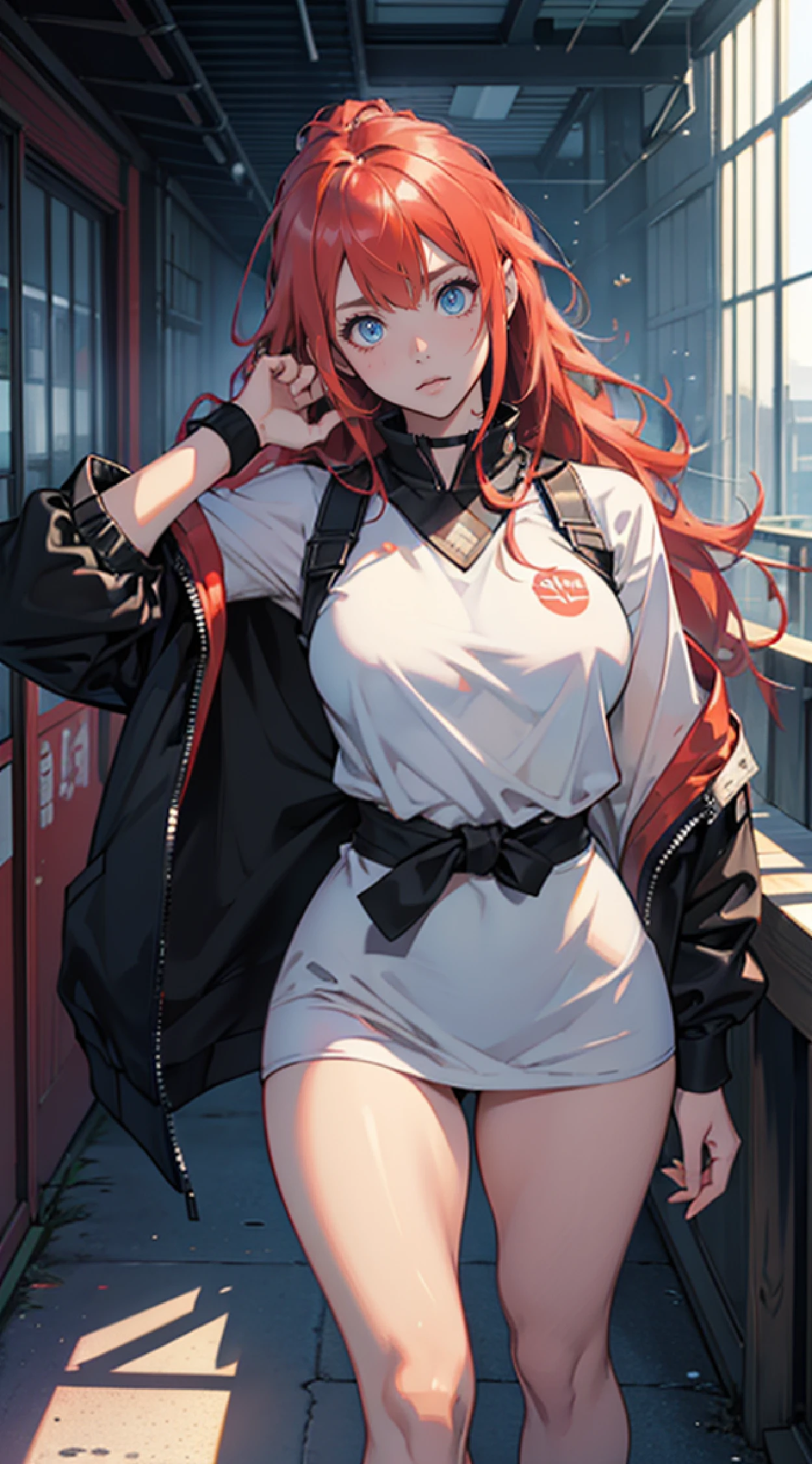 Anime characters posing in bikinis, Posing for a photo, oppai, nagatoro, Ecchi, biomechanical oppai, hanayamata, oppai proportions, Ecchi anime style, Ayaka Genshin Impact, shikamimi, Konosuba, Seductive Anime Girl, glossy wet skin!!, Chic, Ecchi style, ((Best Quality)), ((masutepiece)), (detail: 1.4), 。.。. 3D, Beautiful cyberpunk images, nffsw (High dynamic range), Ray tracing, NVIDIA RTX, Super Resolution, Unreal 5, Subsurface scattering, PBR Texture, Post-processing, Anisotropy Filtering, depth of fields, Maximum sharpness and sharpness, multi-layer texture, Albedo and Highlight Mapping, Surface Coloring, Mitsu-Accurate simulation of material interactions, Perfect proportions, Octane Rendering, Wear a mix of online swordsmanship and futuristic clothing, Two-color light, Large aperture, Low ISO, White Balance, Normal 3 points, 8K Raw, Beautiful bright pupils, Fine pupils, Artistic sense, Casual wear, high-end sense, beautiful mature lady, Red hair, Long hair, Wavy Hair, Blue-eyed eyes, age 40