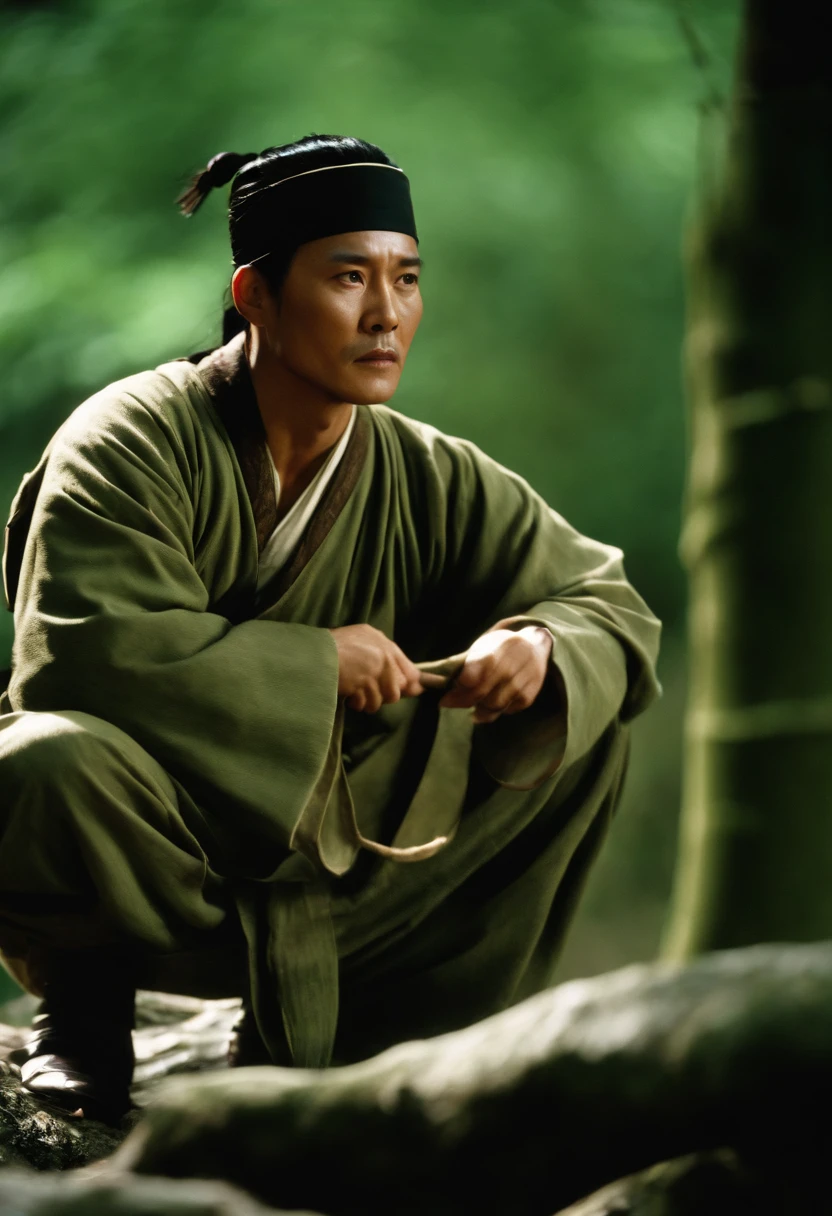 Crouching Tiger, Hidden Dragon stills,Chow Yun-fat,bamboo forrest,Hanging Via