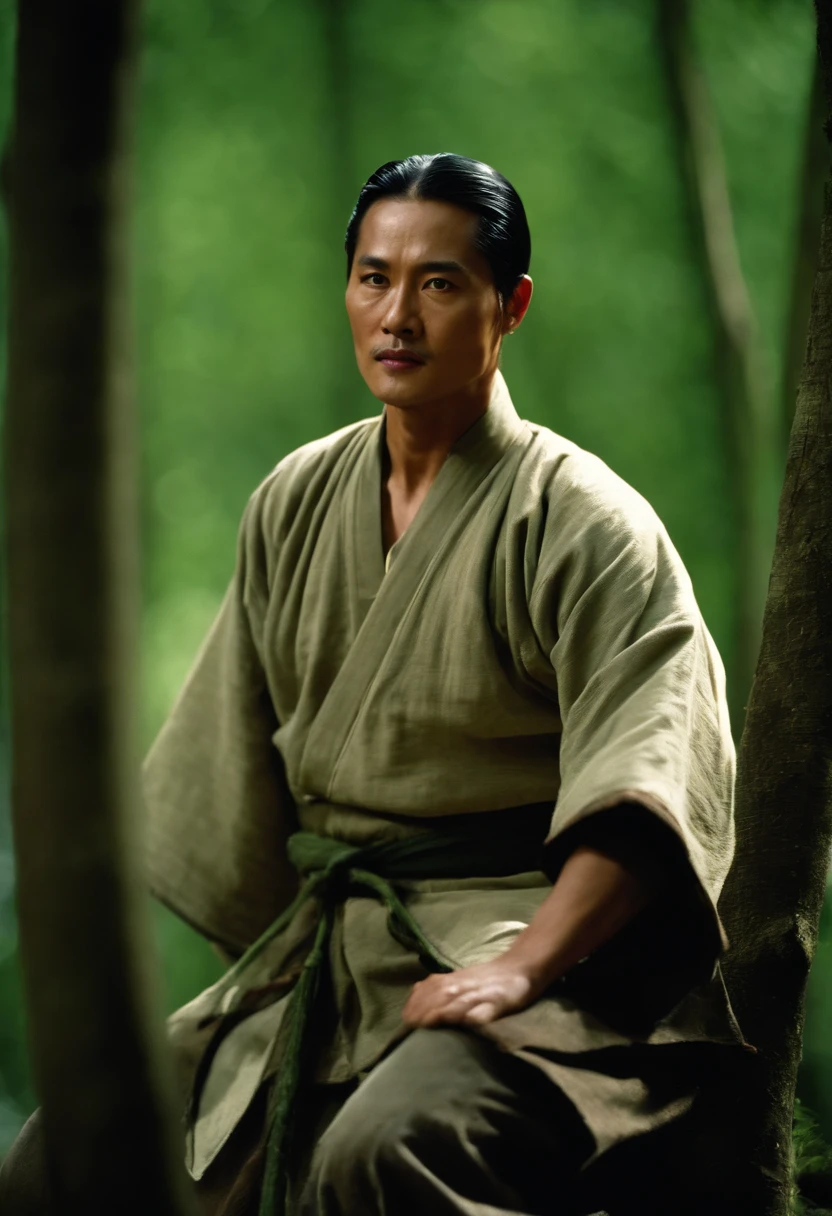 Crouching Tiger, Hidden Dragon stills,Chow Yun-fat,bamboo forrest,Hanging Via