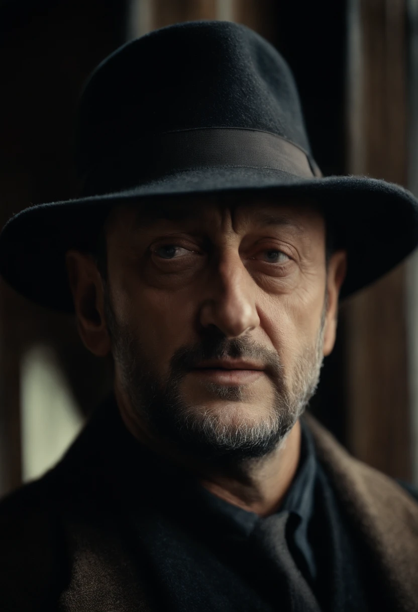 A still of this killer not too cold，Jean Reno，Wool woven hats