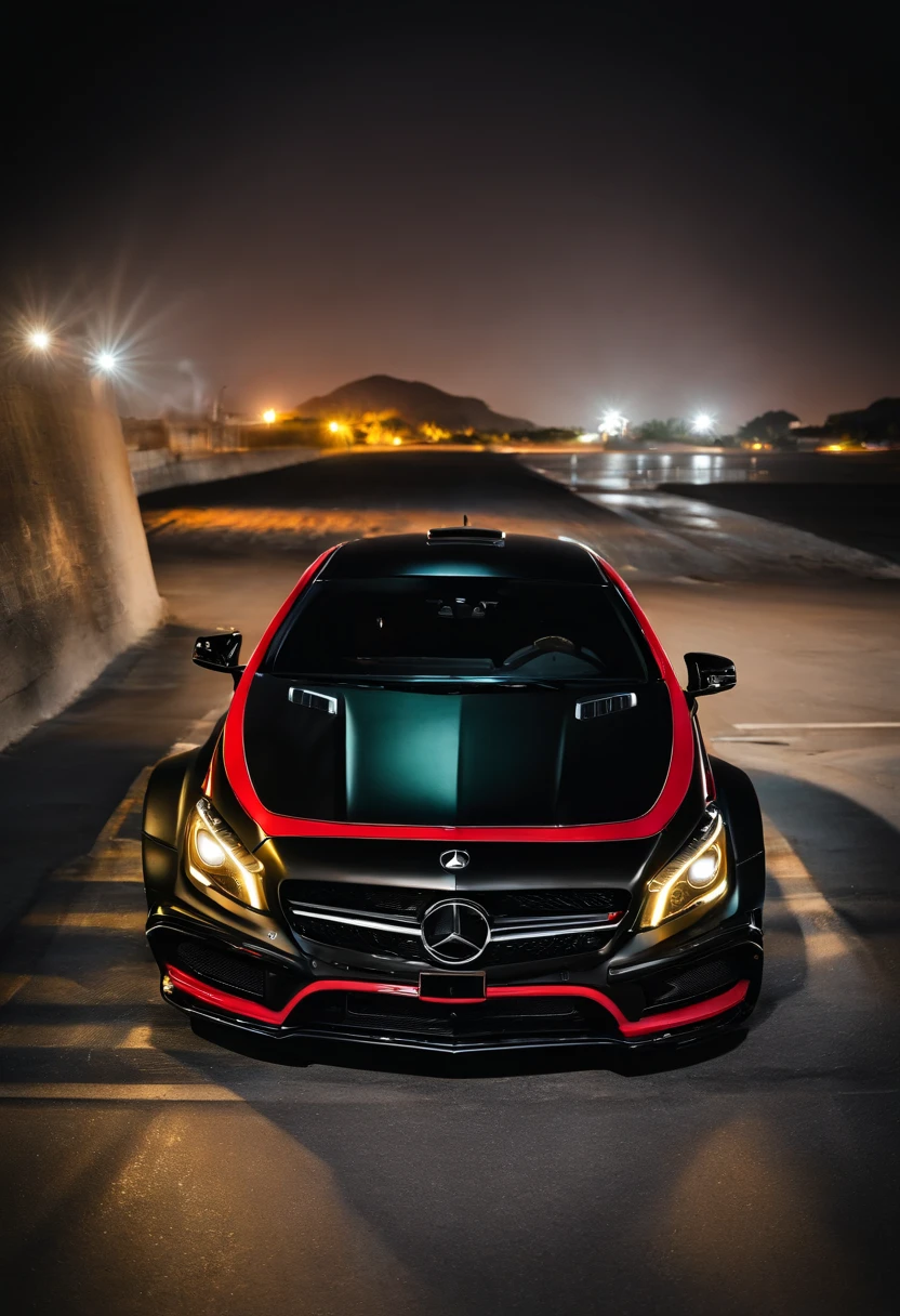 cla 45 amg com capo de fibra de carbono e body kit