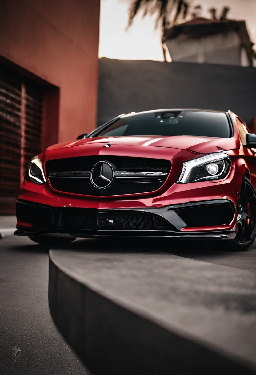 cla 45 amg com capo de fibra de carbono e body kit