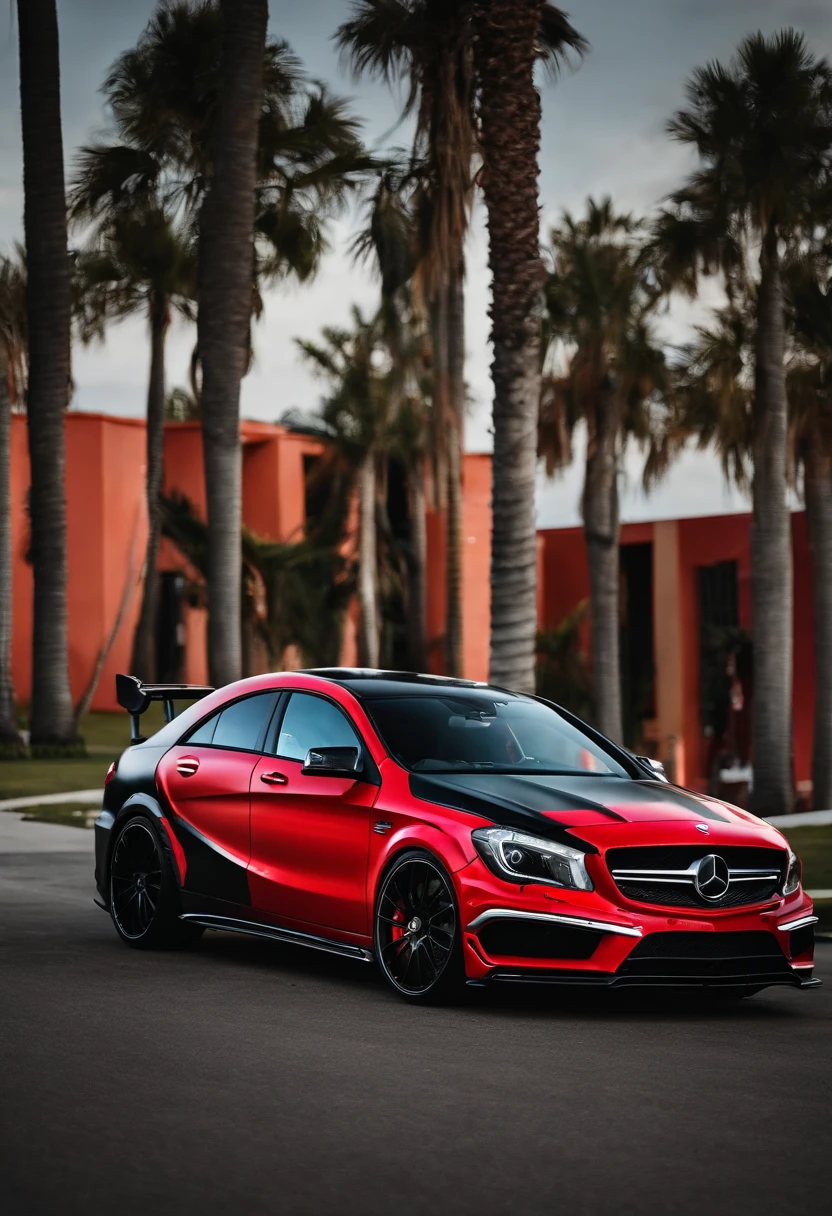 cla 45 amg com capo de fibra de carbono e body kit