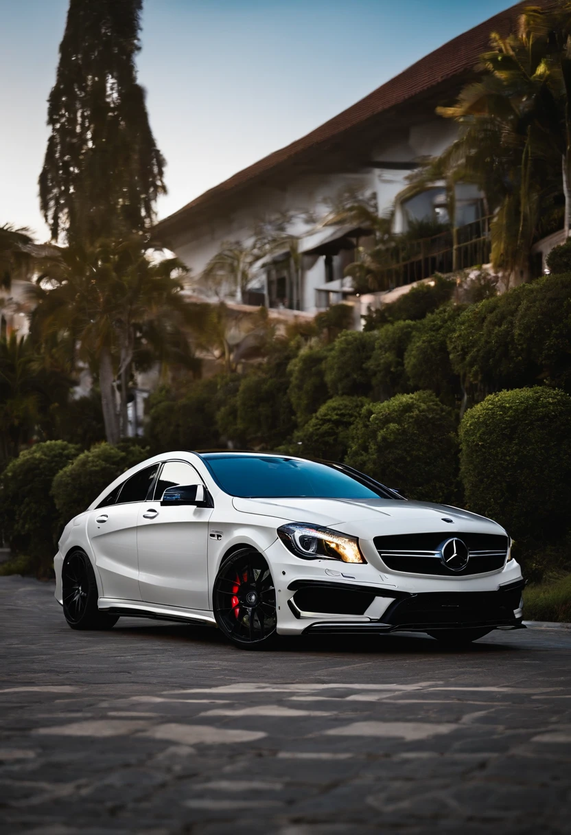 cla 45 amg com capo de fibra de carbono e body kit