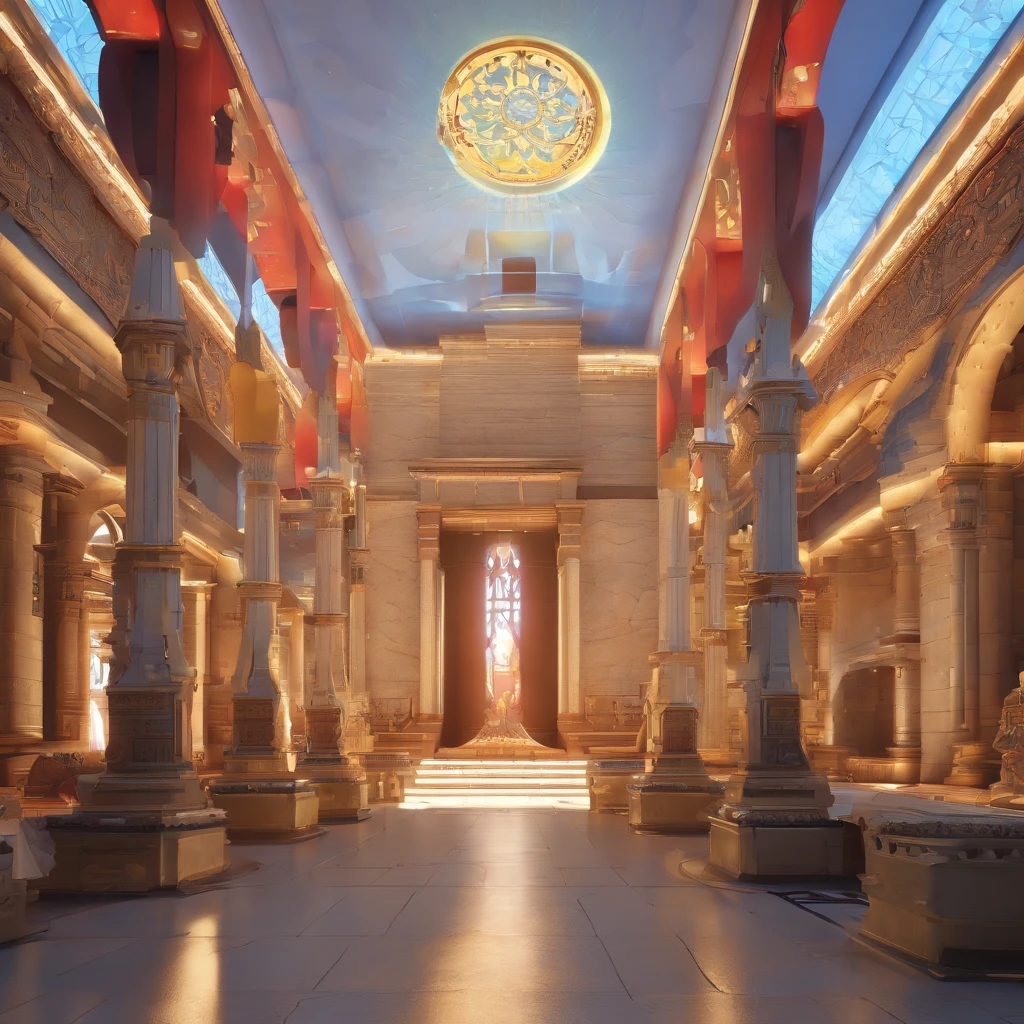 In the temple of knowledge, libraryai,Two huge sculptures stand out in the center of the room。Assassin's Creed related,Character avatars about the Assassin's Creed game,Assassin's Creed,Powerful, dynamic styling,