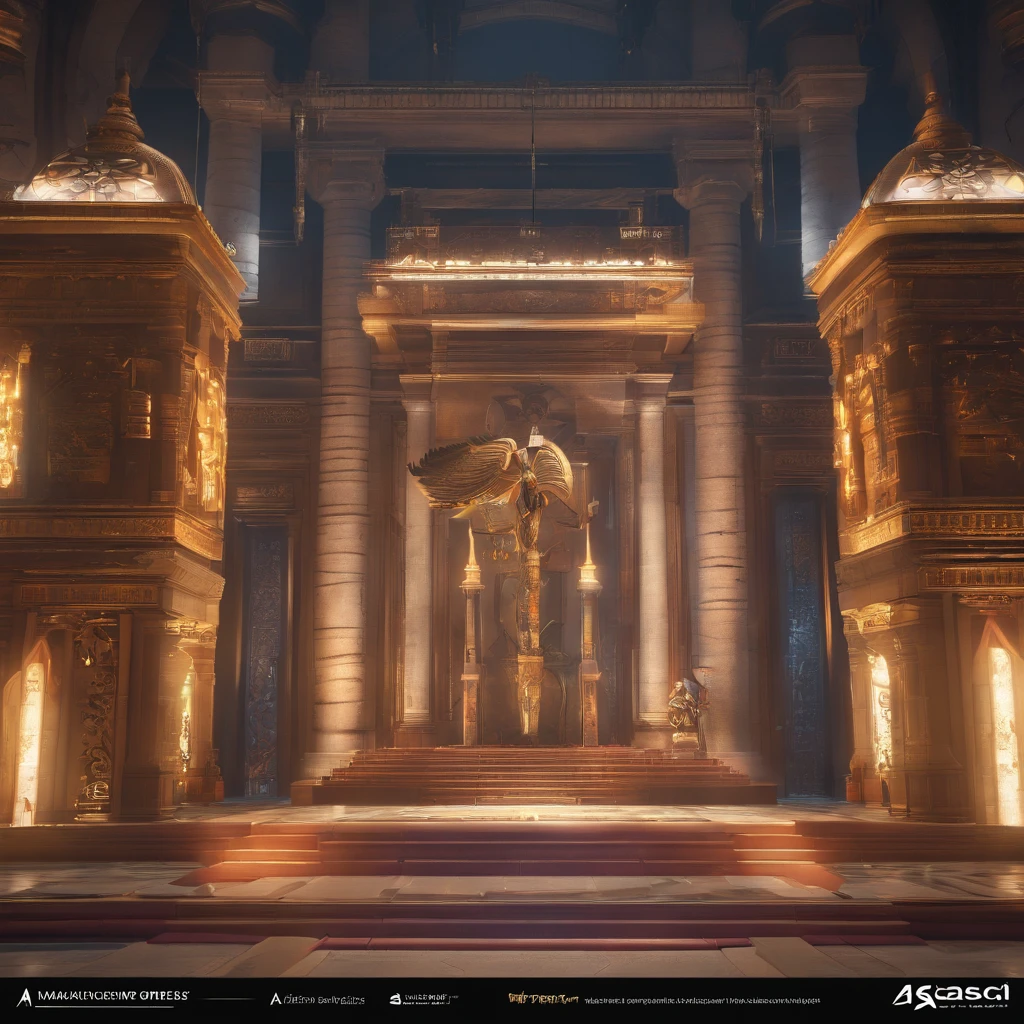 In the temple of knowledge, libraryai,Two huge sculptures stand out in the center of the room。Assassin's Creed related,Character avatars about the Assassin's Creed game,Assassin's Creed,Powerful, dynamic styling,