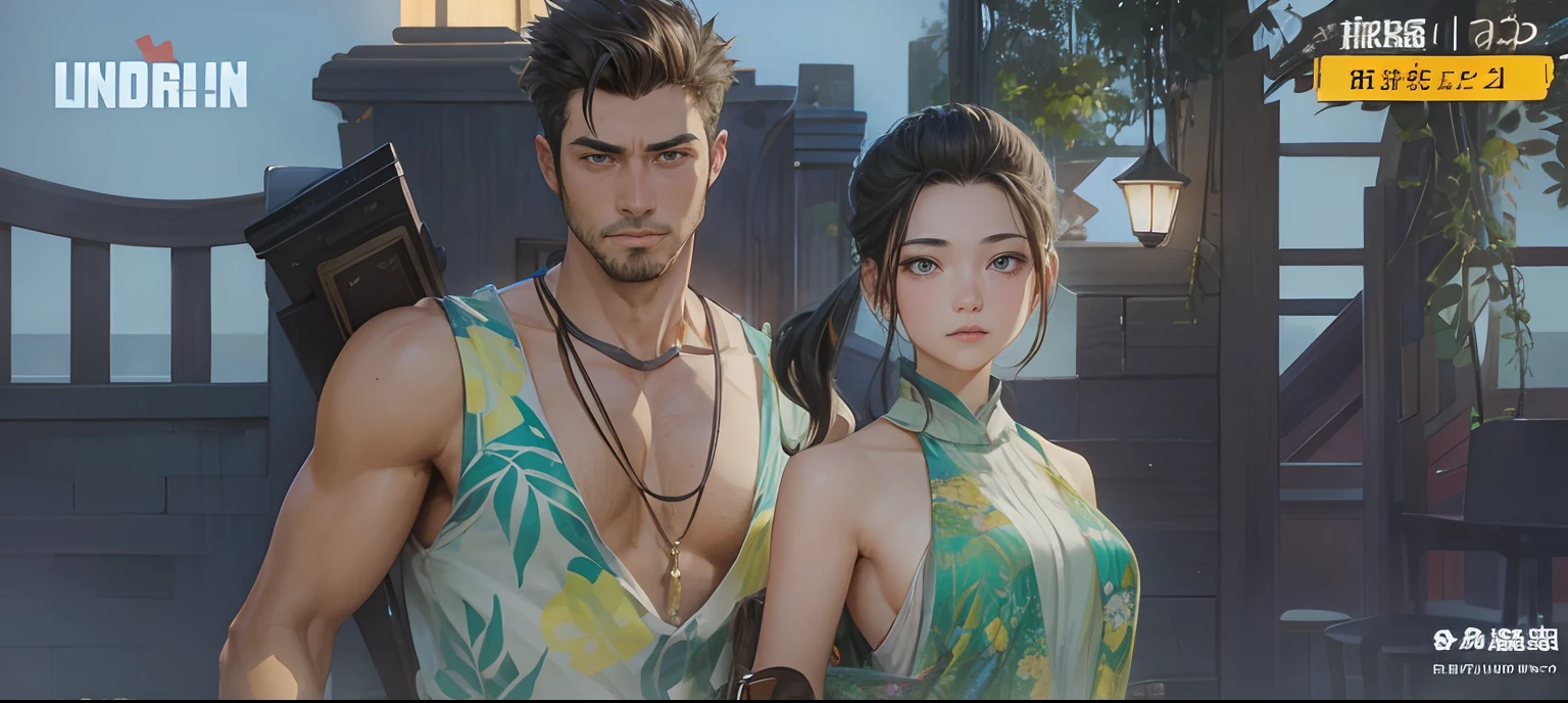 a couple、late 20s age、Man looking at her with a sideways glance、He has a cheek wand、Woman is facing the front、The background is the living room