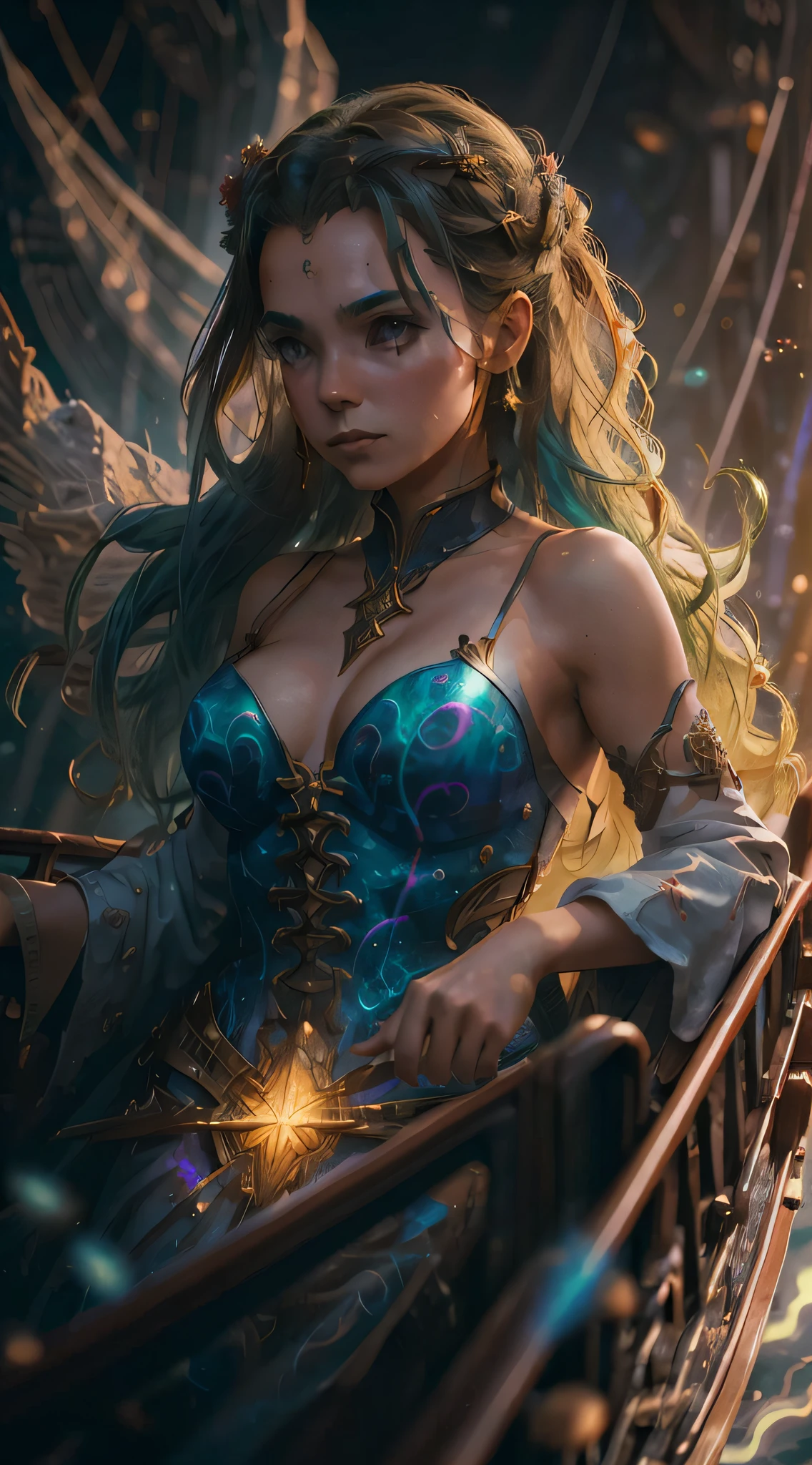 a boat inside a heart, surreal, dreamlike, cosmic, vibrant colors, ethereal glow, intricate details, smooth, mystical, fantasy, digital painting, trending on artstation, by lois van baarle, poetic, romantic, celestial lighting, swirling nebulae, celestial beings, divine energy, infinite love, mesmerizing composition, enchanting atmosphere, spiritual, transcendent, stunning, otherworldly, magical, artgerm, greg rutkowski