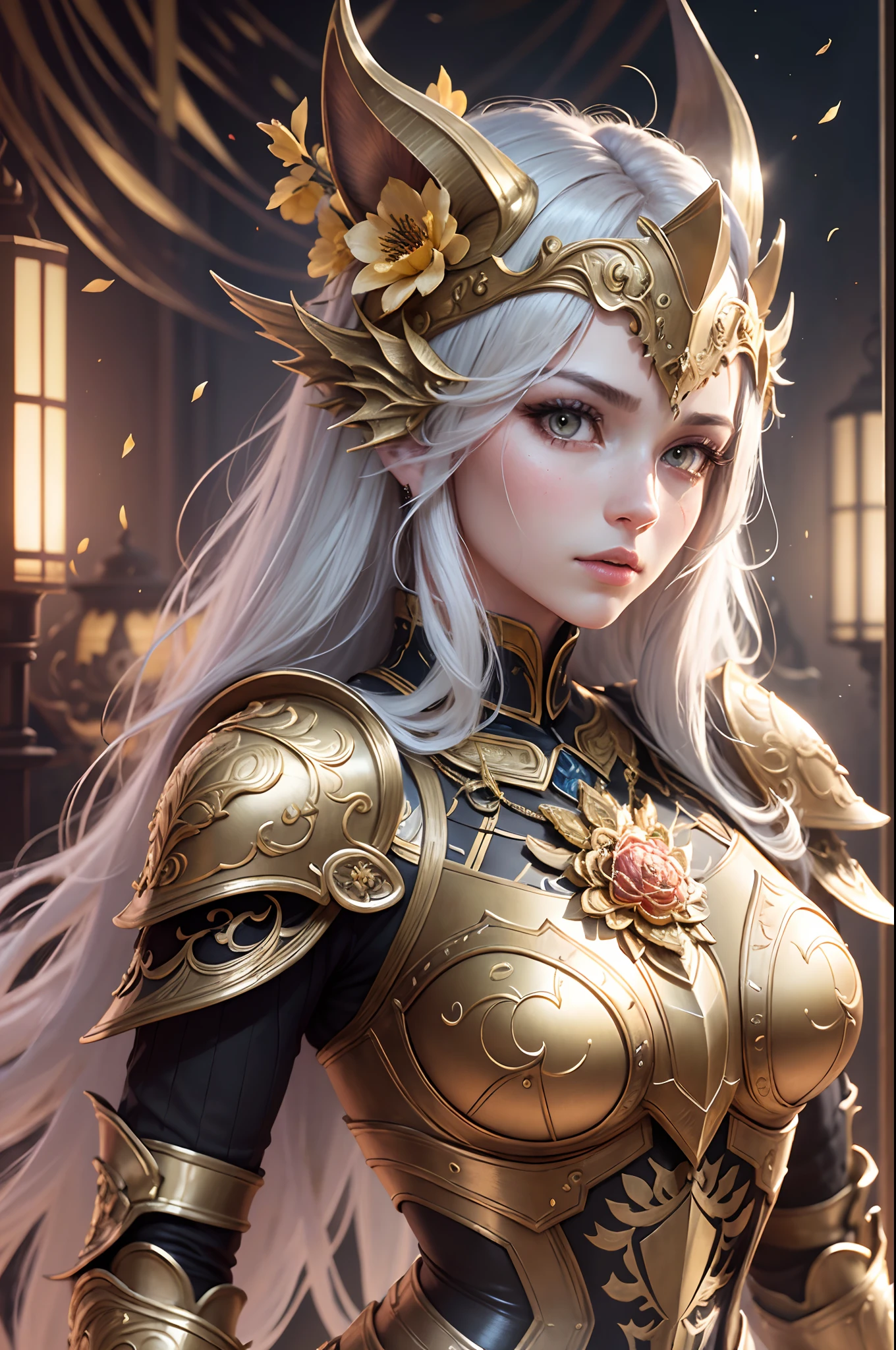 a close up of a woman in a silver and gold green dress, chengwei pan on artstation, by Yang J, detailed fantasy art, stunning character art, fanart best artstation, epic exquisite character art, beautiful armor, extremely detailed artgerm, detailed digital anime art, artgerm on artstation pixiv, armor girl