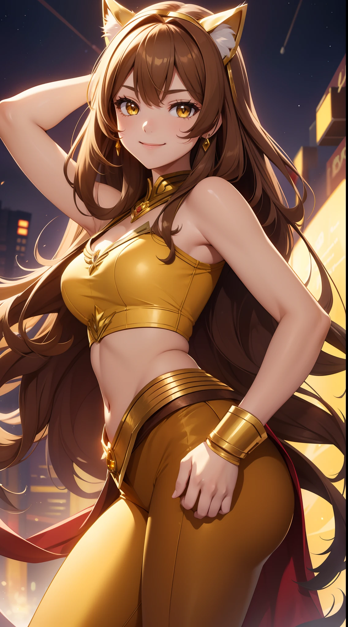 ((masterpiece, Highest quality; 1.3)), Great quality, Beautiful details, Very detailed, Ultra-fine, 16K, Exquisite, Absurd, High resolution, Beautiful background, Detailed Background, Beautiful Eyes, Beautiful Skin, Anime Style, 1 giral,cowboy shot,Dirty Pair&#39;s Kei,NUDE, naked,Naked、 Bushy red-haired beauty,  Narrow waist , Narrow waist, Thin thighs, Thin legs, Slim legs. Thigh Gap, Showing pussy, nipples,skinny, Small waist, Cyberpunk City Background, Holding a retro space gun, head band, 