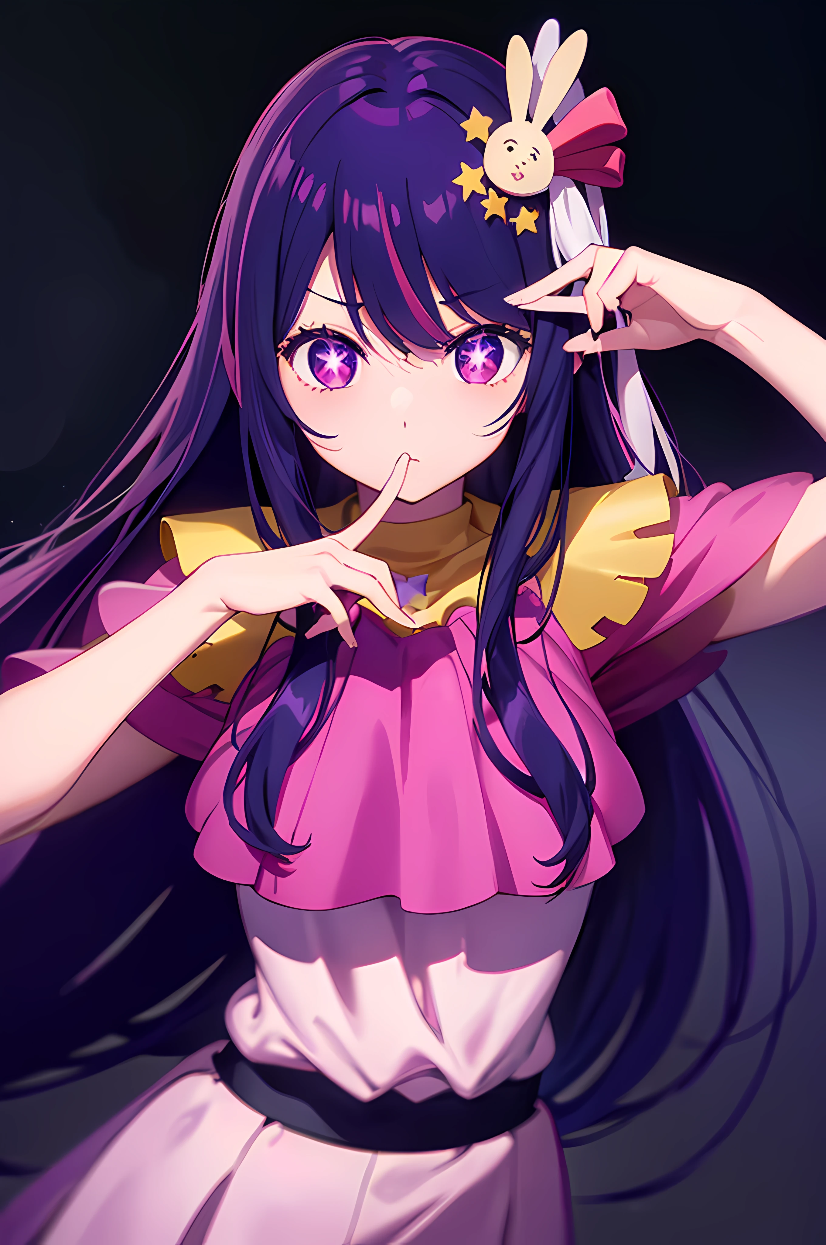 arms up,large breasts,show off nipples,1girl, hoshinoai, solo, purple hair, purple eyes, long hair, star-shaped pupils, BREAK
, baseball cap, BREAK
facing viewer, upper body, BREAK
score_9, score_8_up, score_7_up, score_6_up, anime,
(high quality, detailed, beautiful), shiny, detailed beautiful eyes, outstanding, countershading, detailed soft lighting