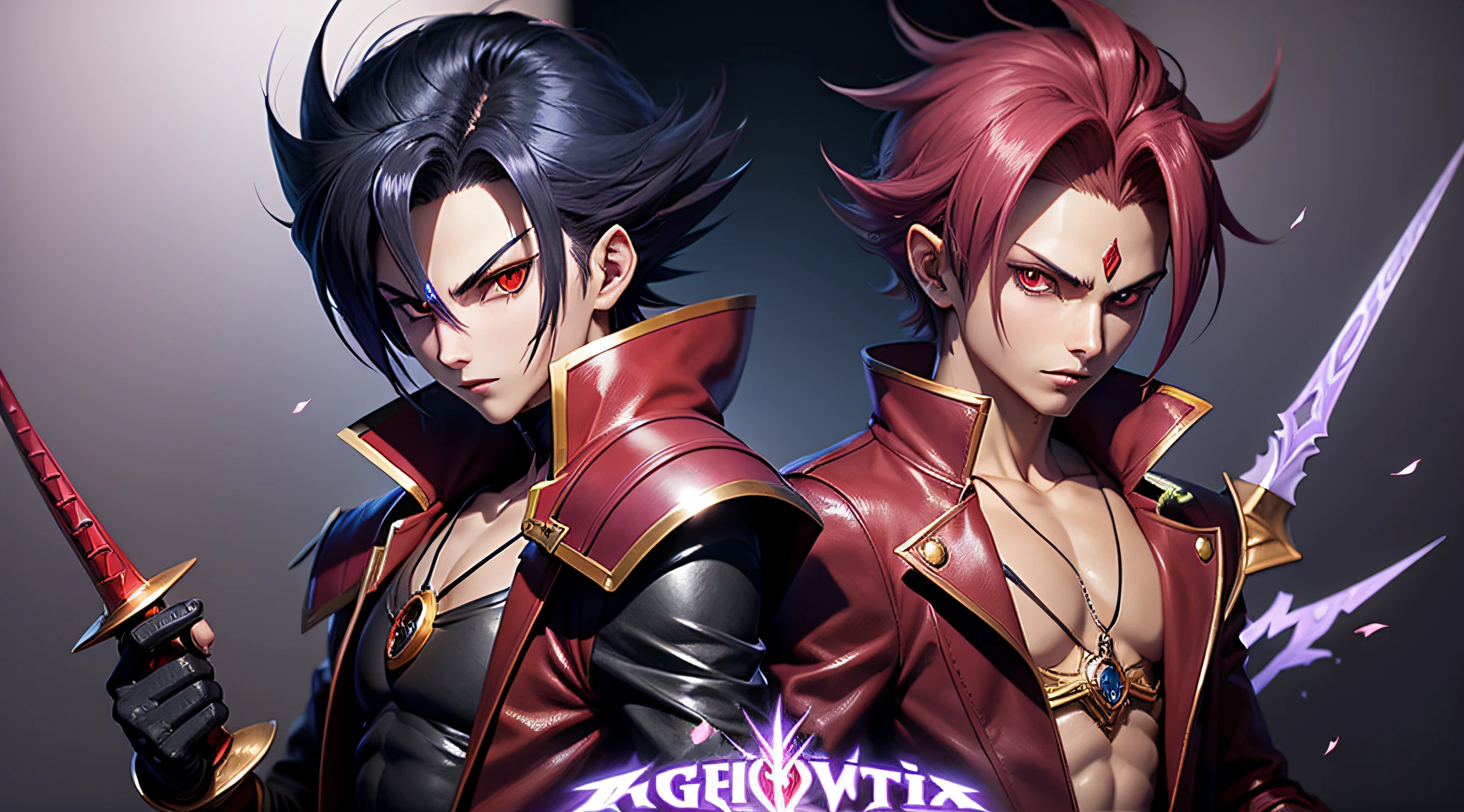 yugioh vampire digimon fighter male swords in hand Skill concept art