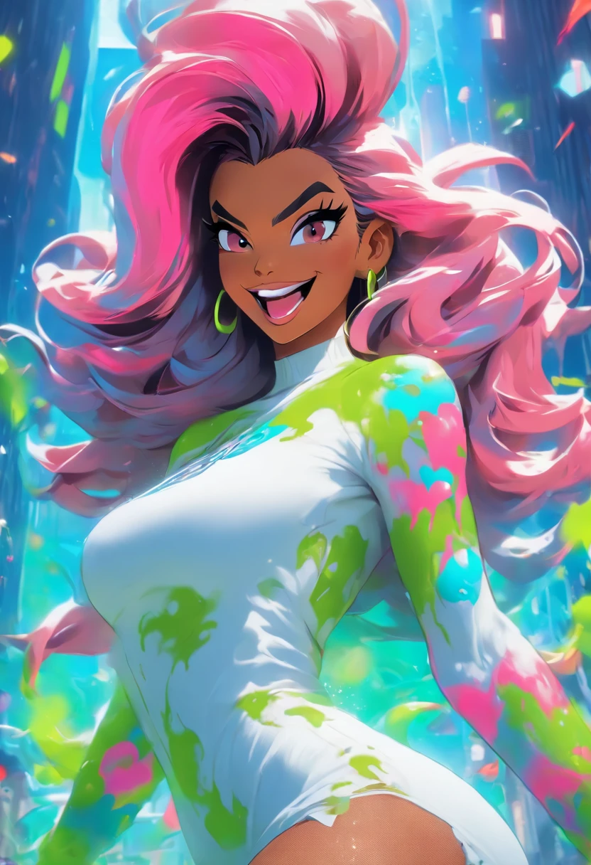 Monster Girl, Full Slime Body,Arousing libido For a toned waist Splash Smile neon color, Crazy laughter, Move ki, Woman posing in white shirt, Bombshell, gorgeous woman, Cardi B, in a white shirt, , gorgeous woman, Official Product Pictures, Better known as Amouranth, gorgeous beautiful woman, full product shot, amouranth, dressed in a white t-shirt, beautiful model