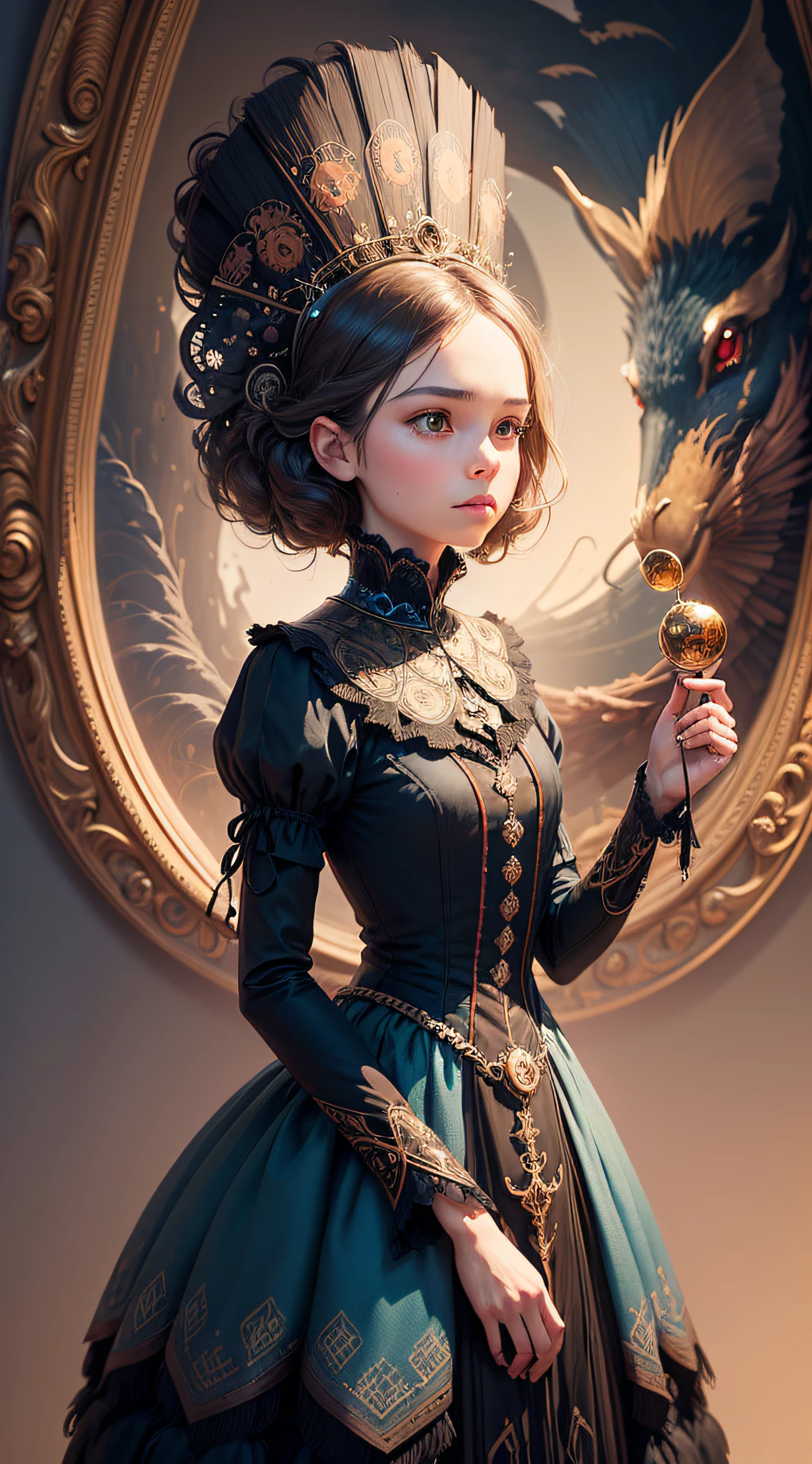 Generate a high detail, high definition, and highly detailed masterpiece in 8k resolution that depicts a digital art portrait of a wonderful girl. She wears a dress with straps and has a fantastic face with a beautiful Caucasian look. Make it as if it's a psychotropic, fantastical, and magical double exposure in the style of Ivan Aivazovsky, Andy Kehoe, Pincho, Craola, and Dan Mumford. Add intricate patchwork details in a nanotechnology-enhanced medium. Craft an award-winning work of art