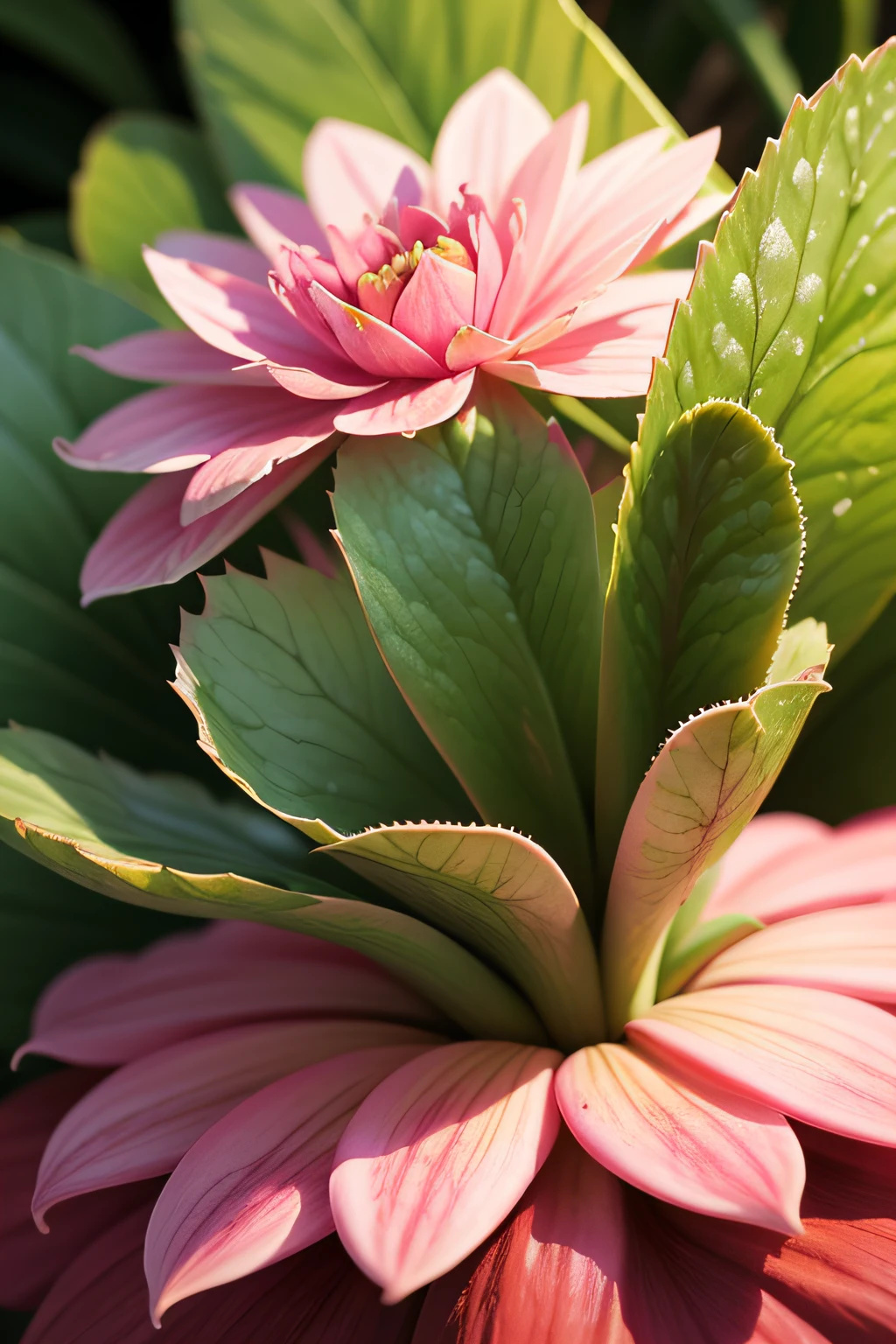 Flor Suculenta Rosa e verde