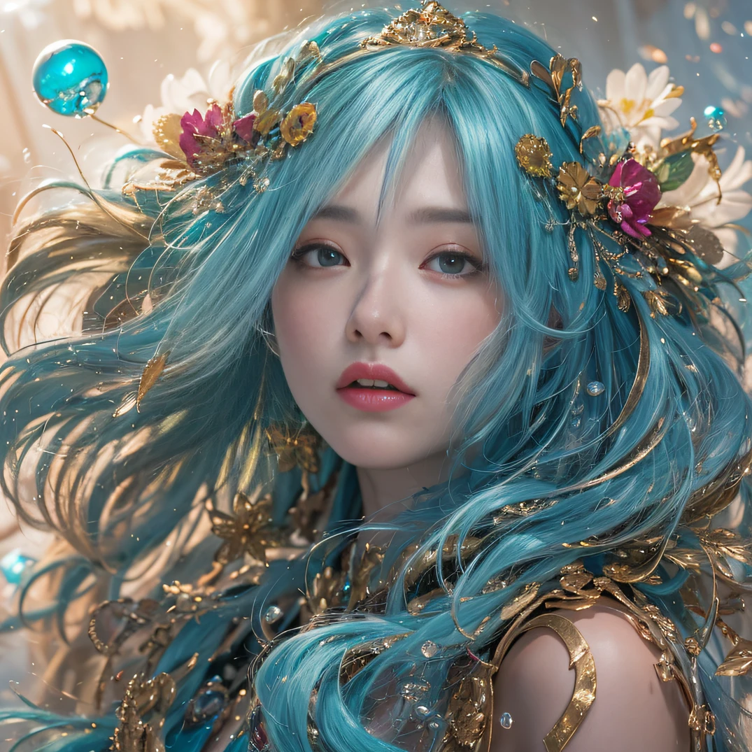 blue,blue,enamel,agates,A flesh-colored world,Blood Blue Maiden 32k(masterpiece,HD,Aoyama Pond,超HD,32k)飘逸的亮blue头发,blood pool,Ziddink, a color,Grumpy (After greeting), (Linen scarf), fighting stance, looking at the ground, long white hair, 漂浮的亮blue, Fire cloud gold headdress, Chinese long-sleeved gold silk burgundy garment, (Abstract metaverse splash:1.2), White background,Peony flower vitality protector(realistically:1.4),bright purple hair,Smoke on the road,The background is very pure, high resolution, detail, RAW photos, Sharp Re, Nikon D850 film photo by Jefferies Lee 4 Kodak Portra 400 camera F1.6 guns, colorful, Ultra-realistic and vivid textures, dramatic lighting, Unreal Engine Art Station Trend, Sinest 800,A girl with long 飘逸的亮blue头发,huge colorful bubbles