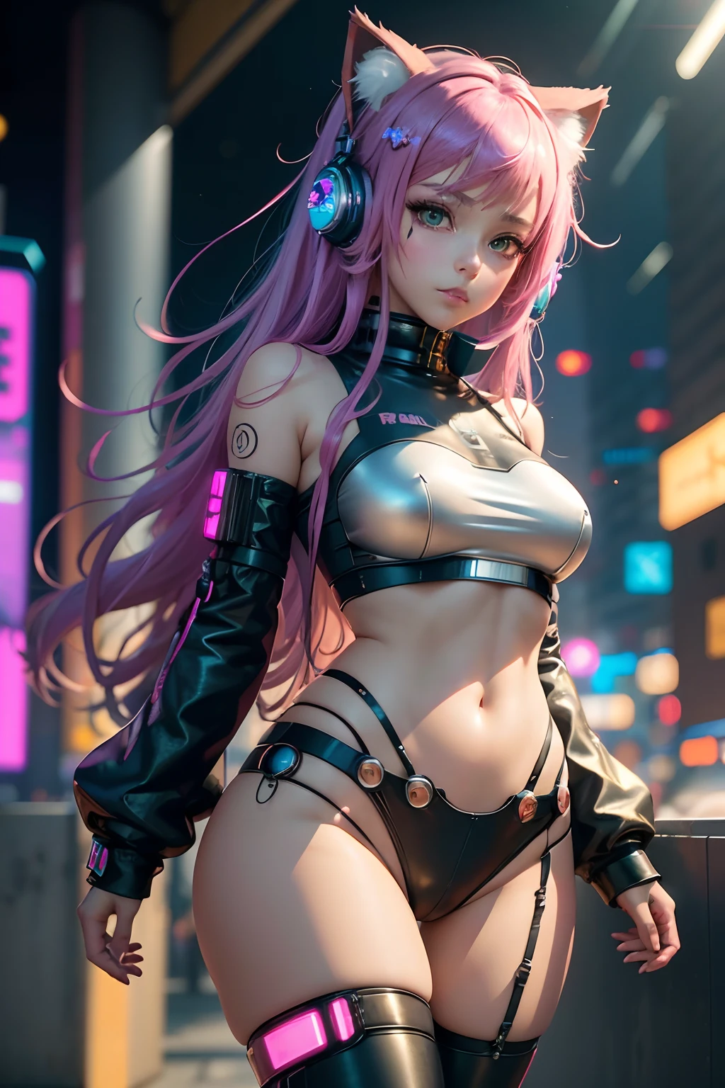 Anime girl in futuristic outfit with cat ears and headphones, cute cyborg girl, digital cyberpunk anime art, cyberpunk anime girl mech, female cyberpunk anime girl, Cyberpunk anime girl, beutiful girl cyborg, perfect android girl, anime cyberpunk art, portrait anime space cadet girl, dreamy cyberpunk girl, digital cyberpunk - anime art, Girl in Mecha Cyber Armor, cyberpunk beautiful girl