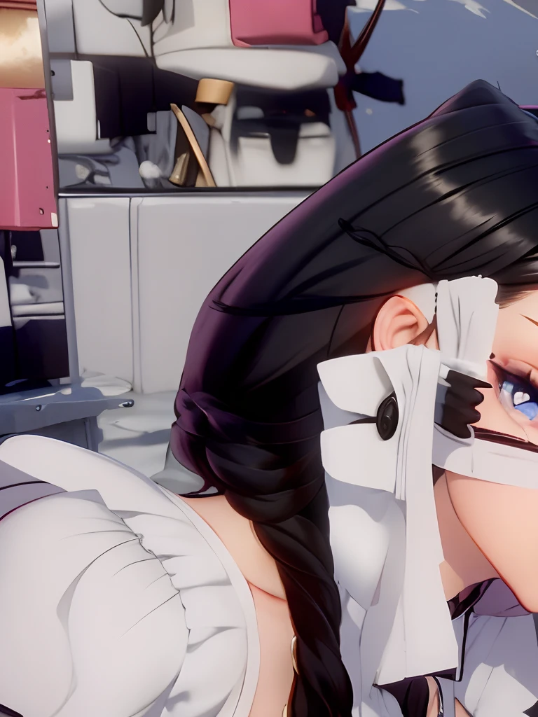 Gentle little lady with black hair